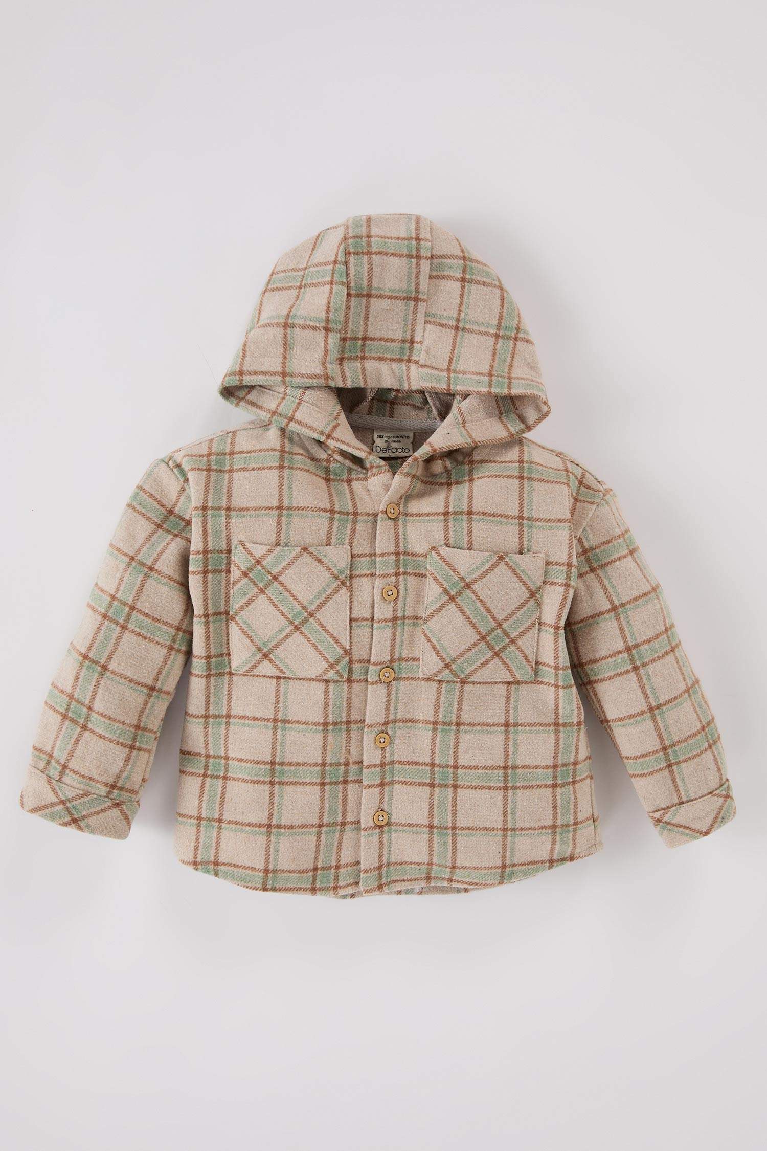 Baby Boy Hooded Plaid Flannel Shirt