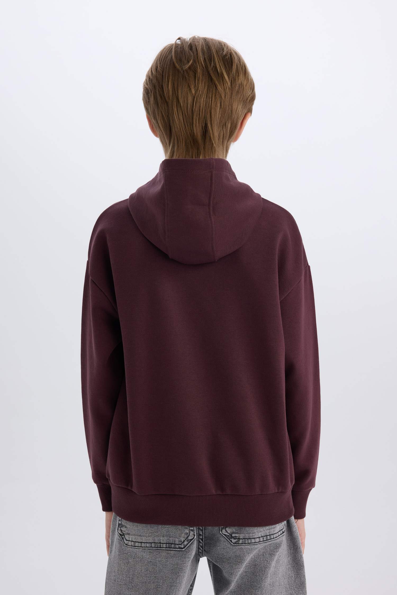 Boy Hooded Printed Pocket Sweatshirt