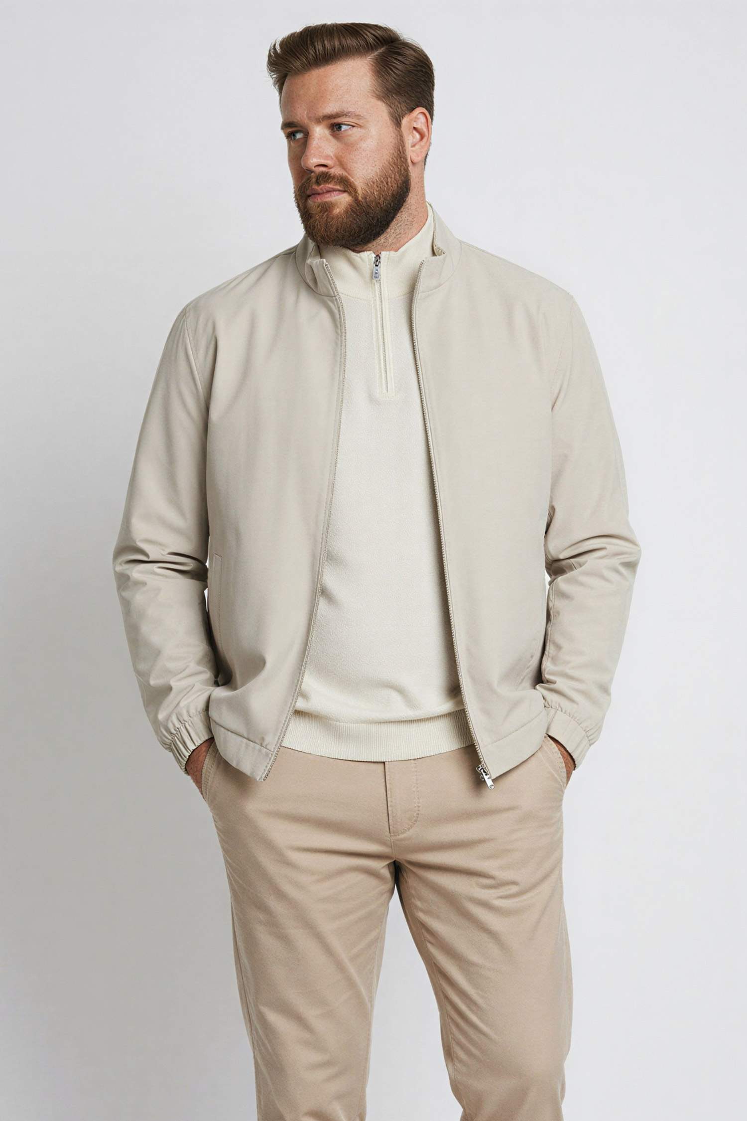 Regular Fit Dik Yaka Fermuarlı Cepli Mevsimlik Baharlık Mont