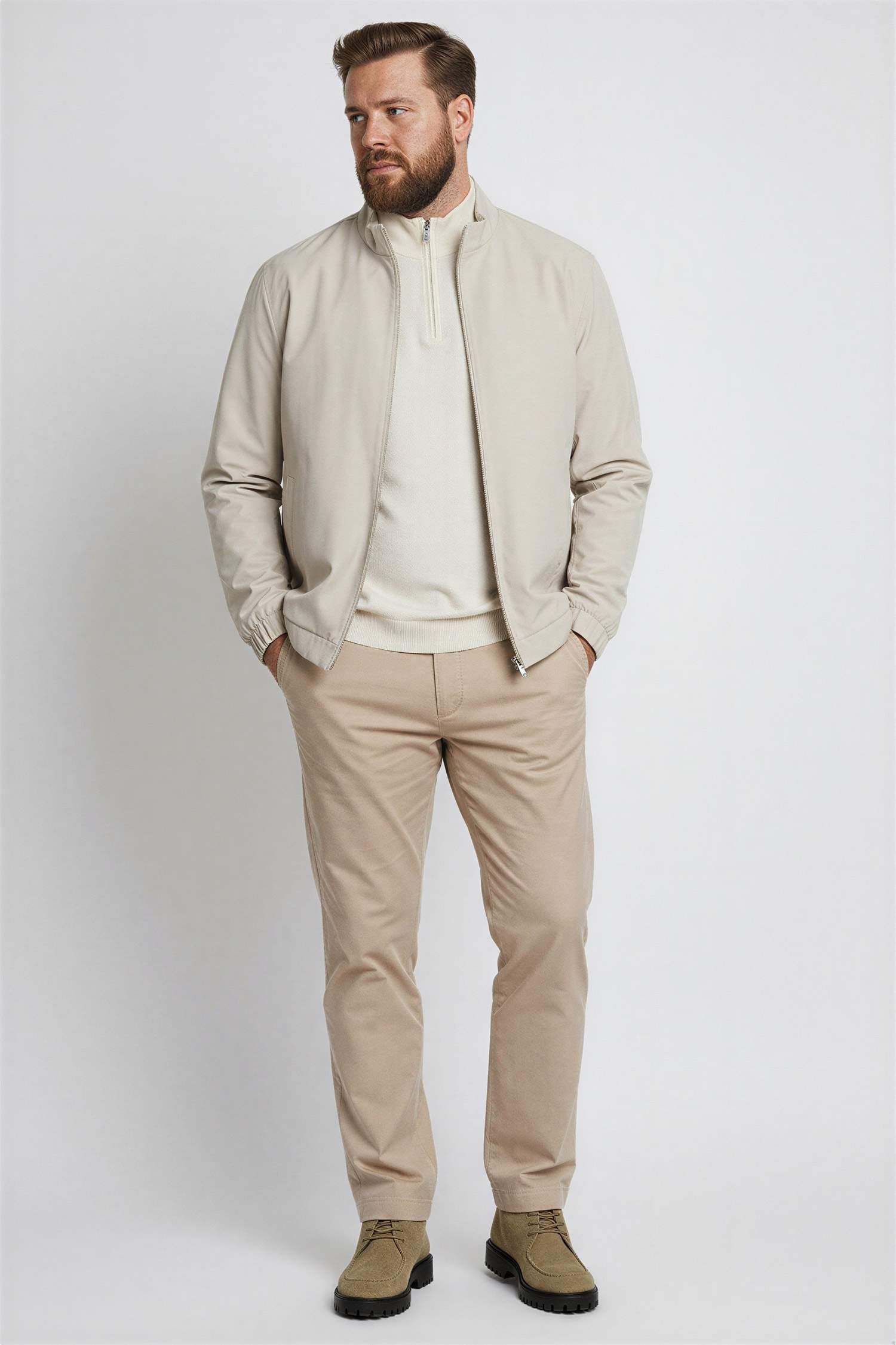 Regular Fit Dik Yaka Fermuarlı Cepli Mevsimlik Baharlık Mont