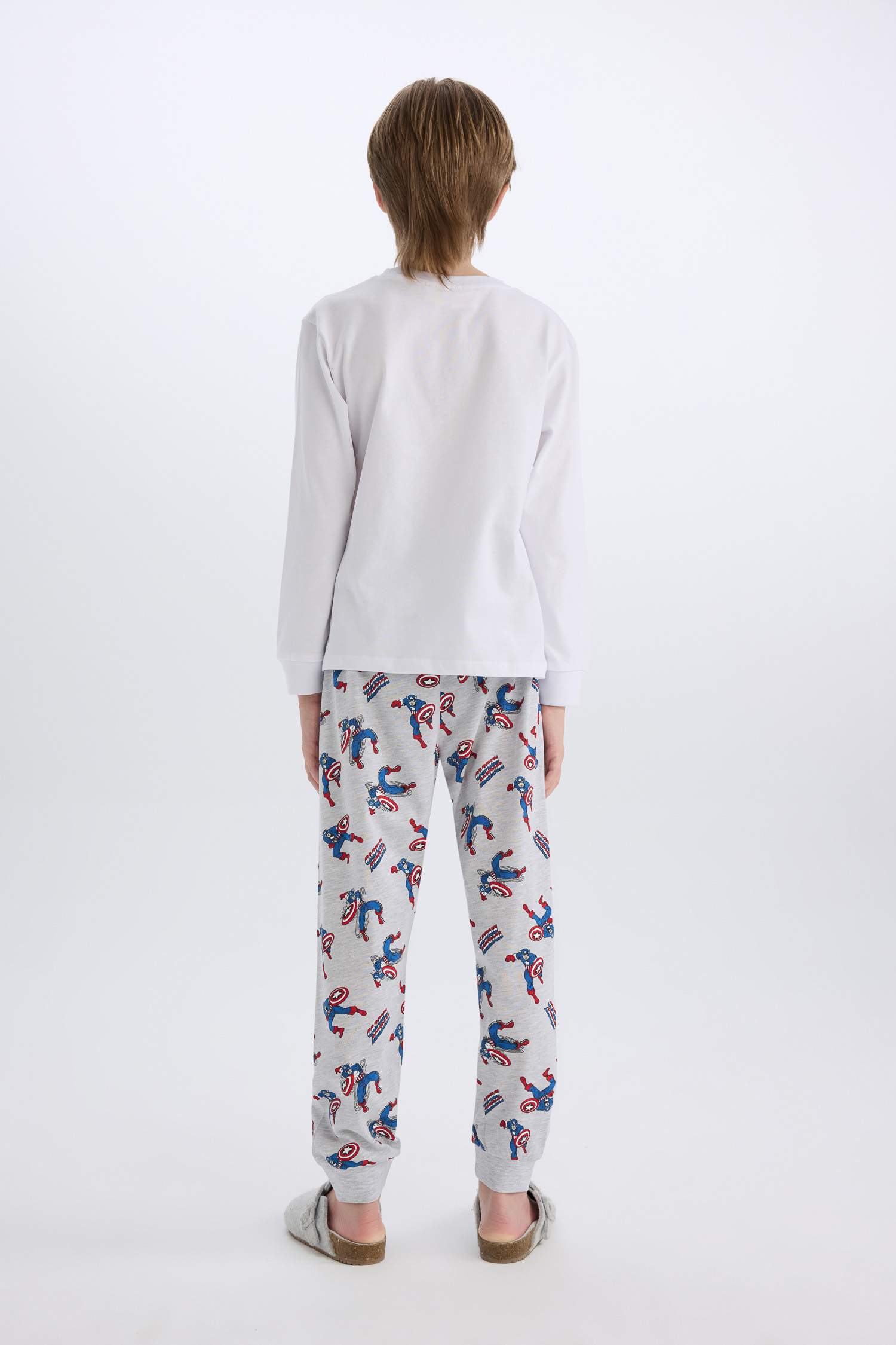 Boy Marvel Comics Long Sleeve Top Bottom 2 Piece Pajama Set