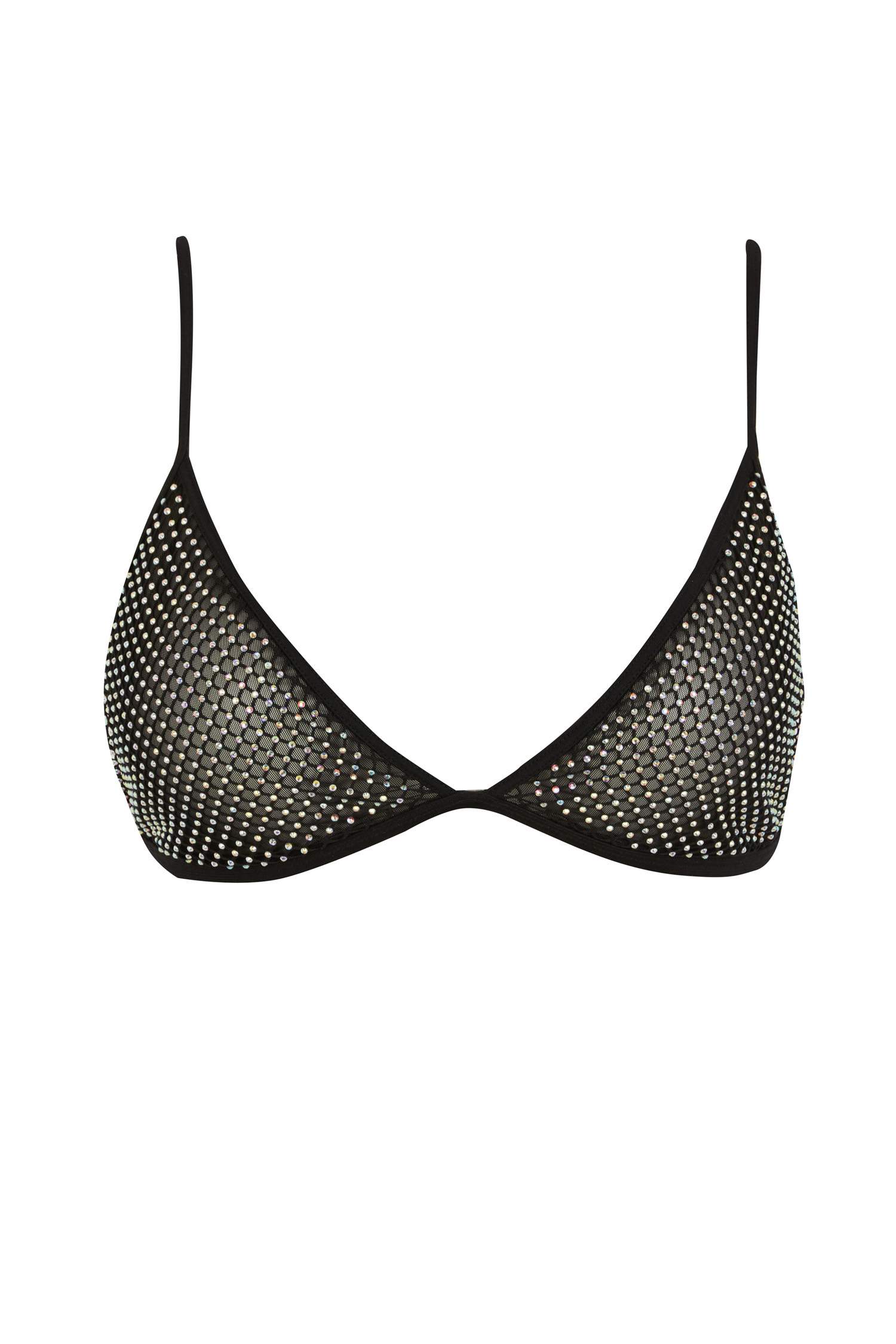 Simli Pedsiz Tül Siyah Bra-Fall in Love