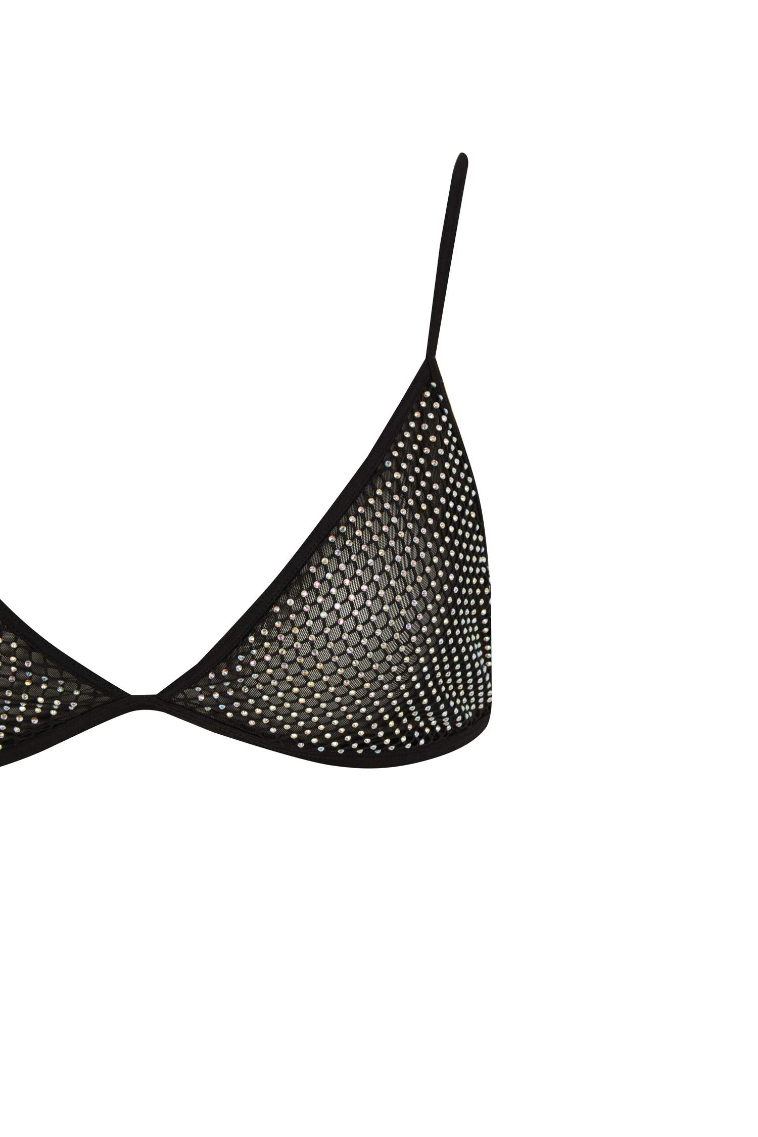 Simli Pedsiz Tül Siyah Bra-Fall in Love