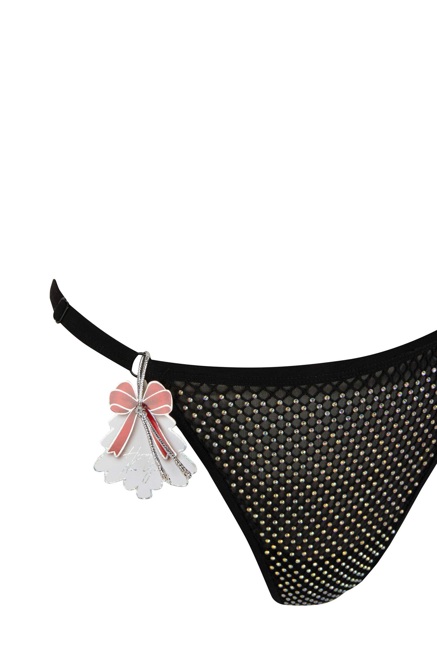 Fall in Love Glitter Tulle Black Thong