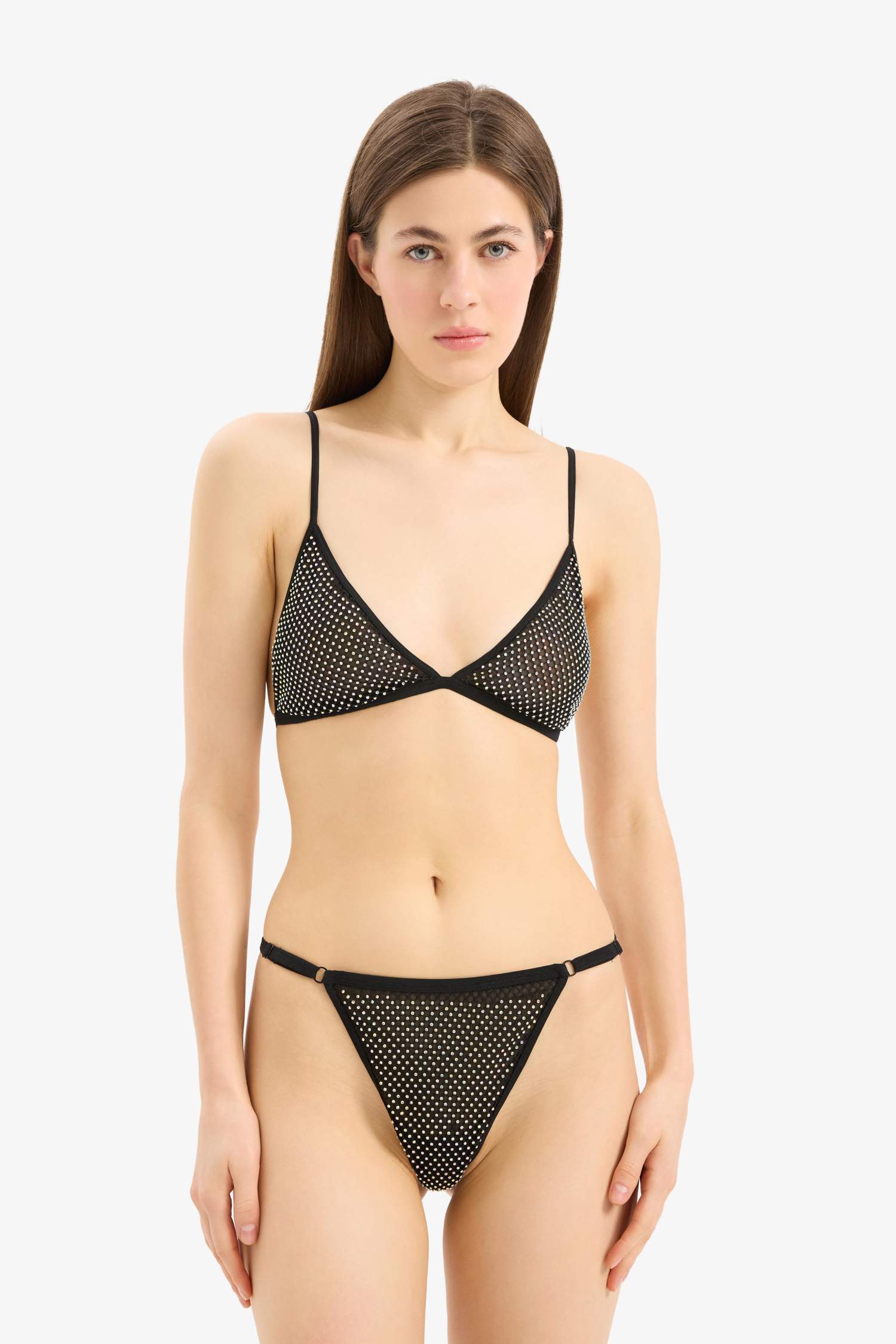 Fall in Love Glitter Tulle Black Thong