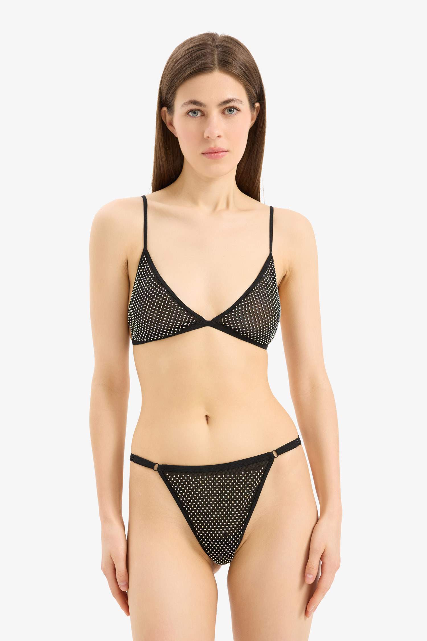 Fall in Love Glitter Tulle Black Thong