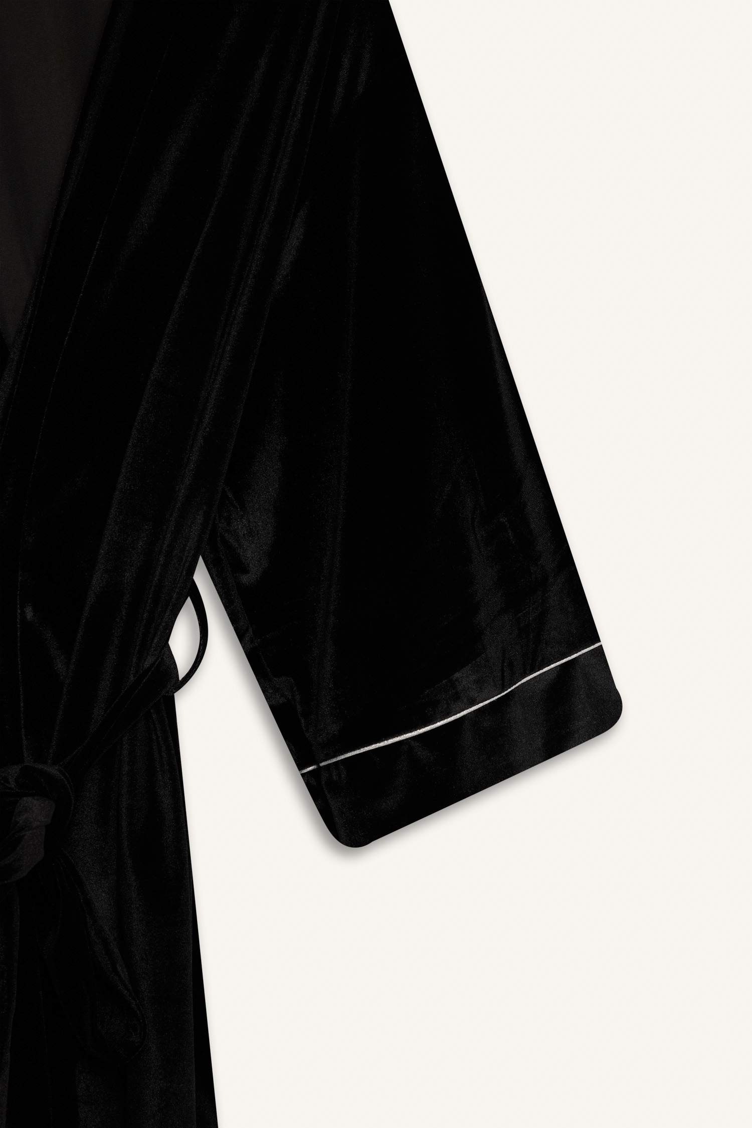 Regular Fit Wrap Yaka Kadife Yarım Kol Sabahlık-Fall in Love