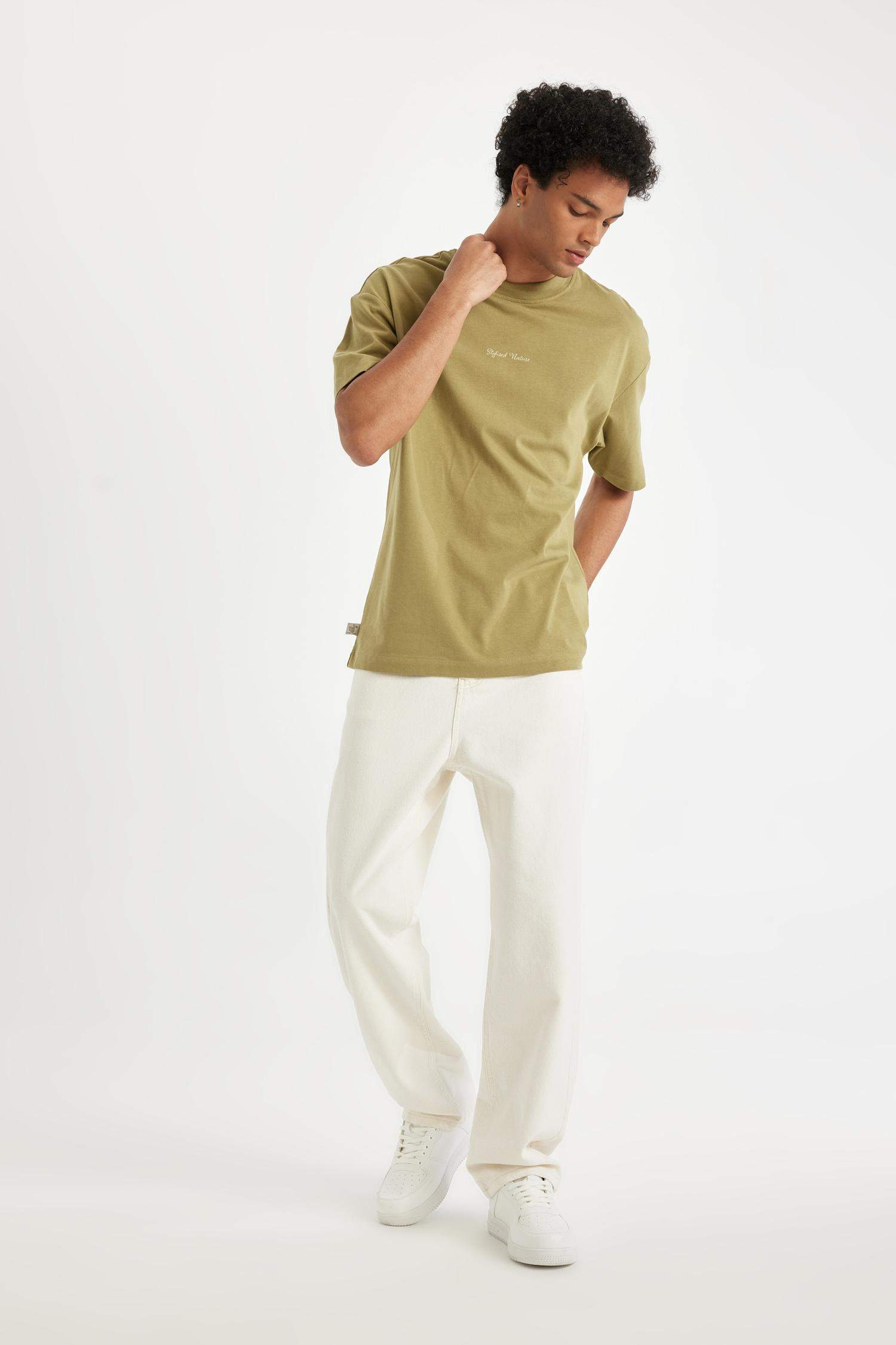 %100 Pamuk Baggy Fit Geniş Kalıp Normal Bel Geniş Paça Jean Pantolon