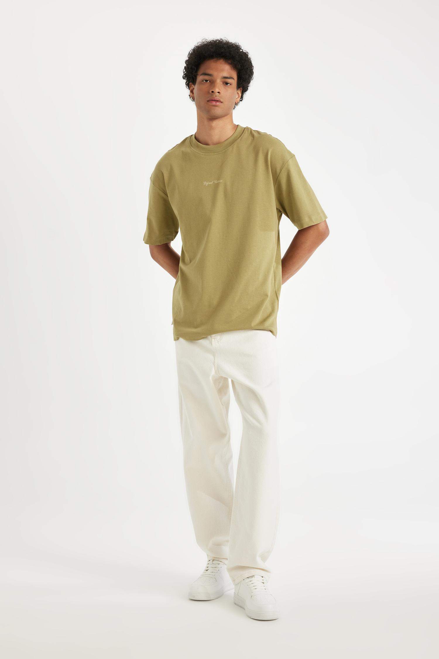 %100 Pamuk Baggy Fit Geniş Kalıp Normal Bel Geniş Paça Jean Pantolon