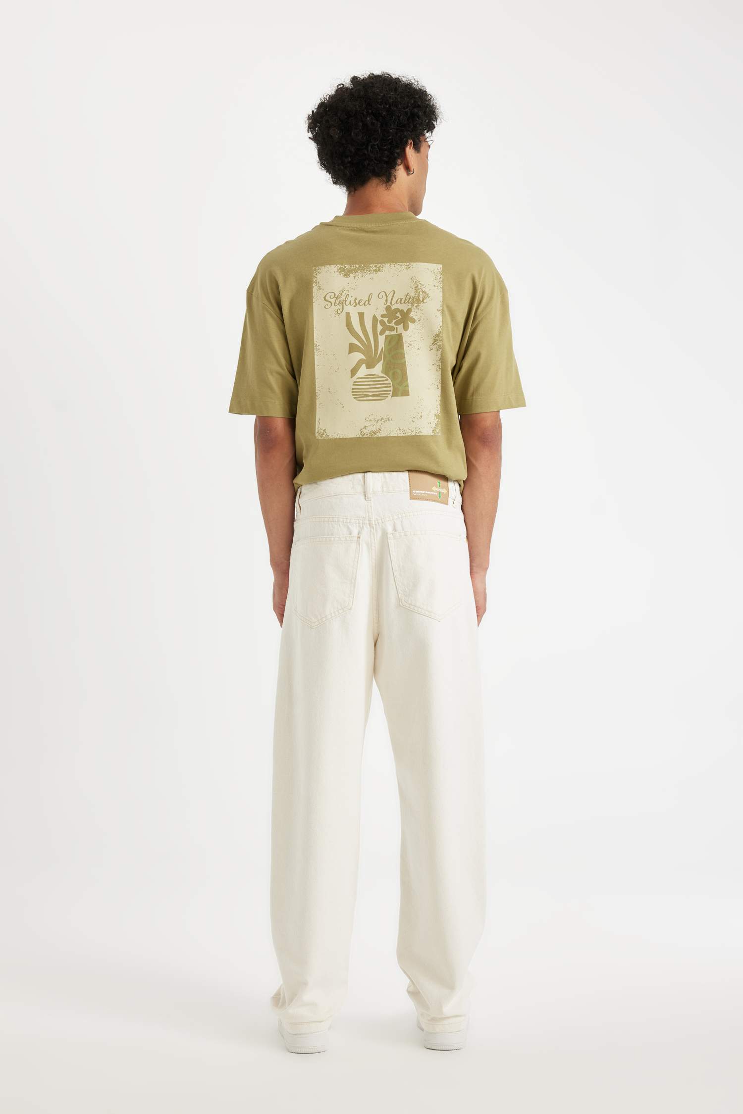 %100 Pamuk Baggy Fit Geniş Kalıp Normal Bel Geniş Paça Jean Pantolon