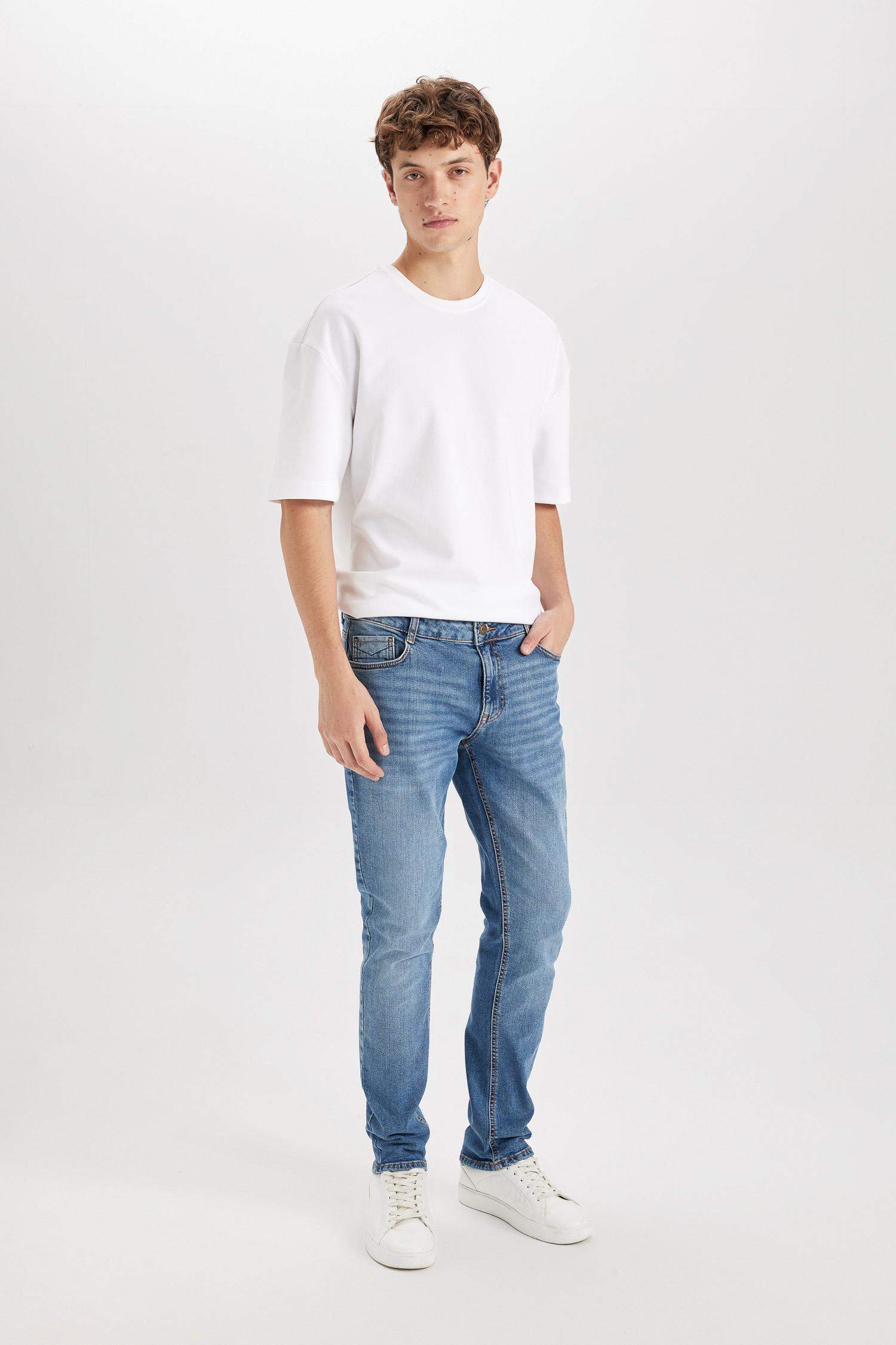 سروال جينز بيدرو سليم فيت بخصر عادي