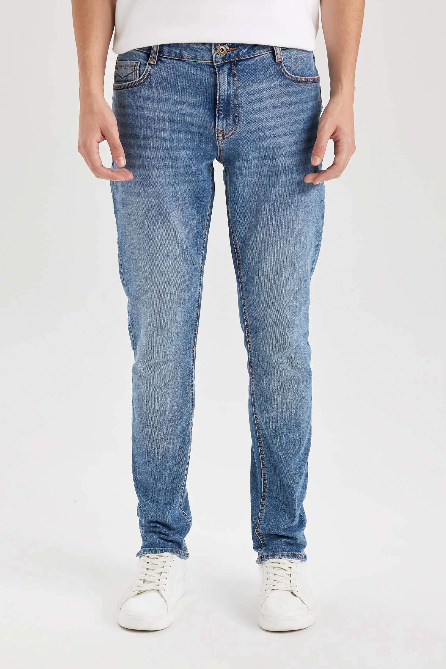 سروال جينز بيدرو سليم فيت بخصر عادي