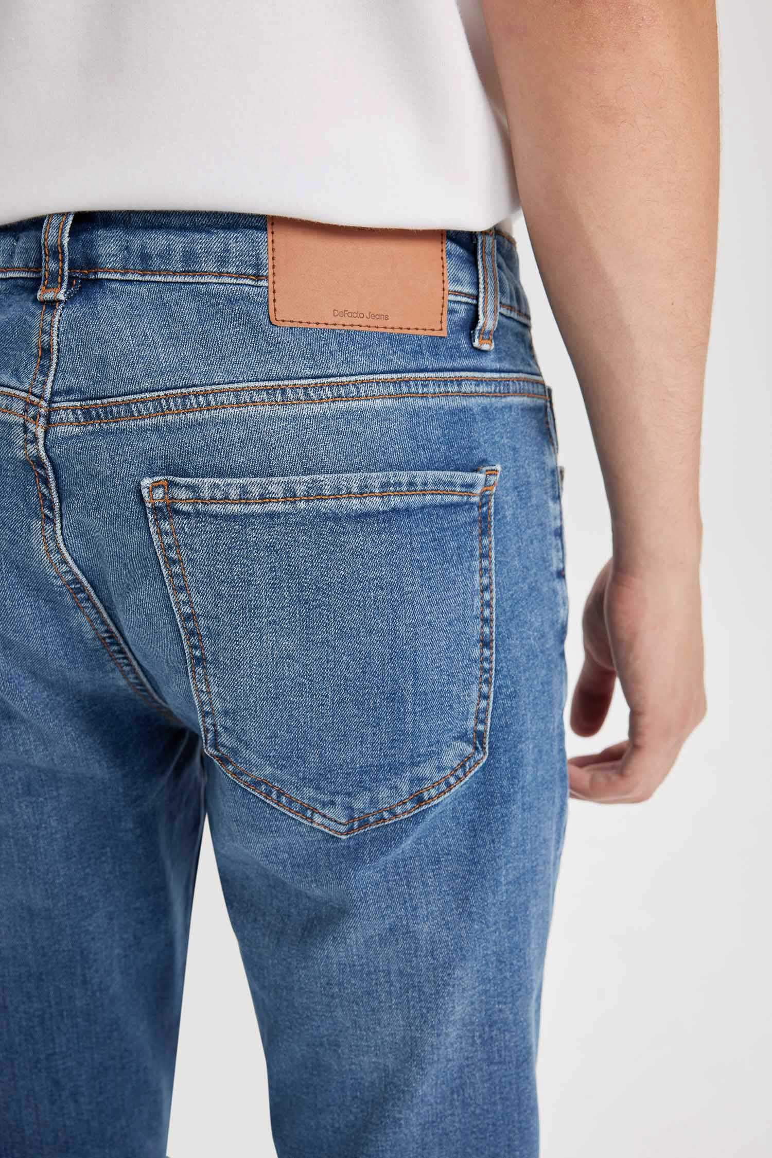 سروال جينز بيدرو سليم فيت بخصر عادي