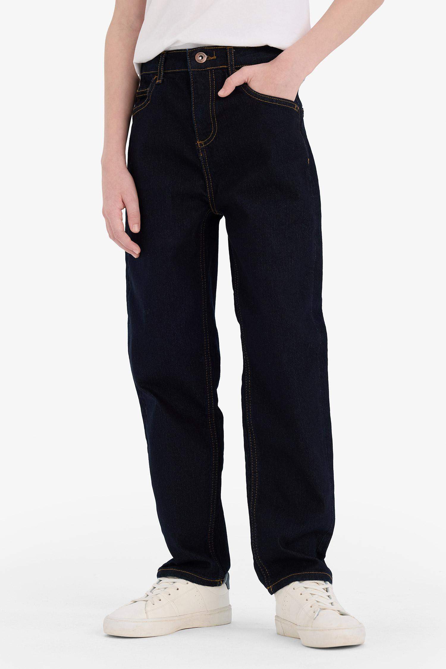 بنطلون جينز ولادي قصة مستقيمة برجل عادي وجيب