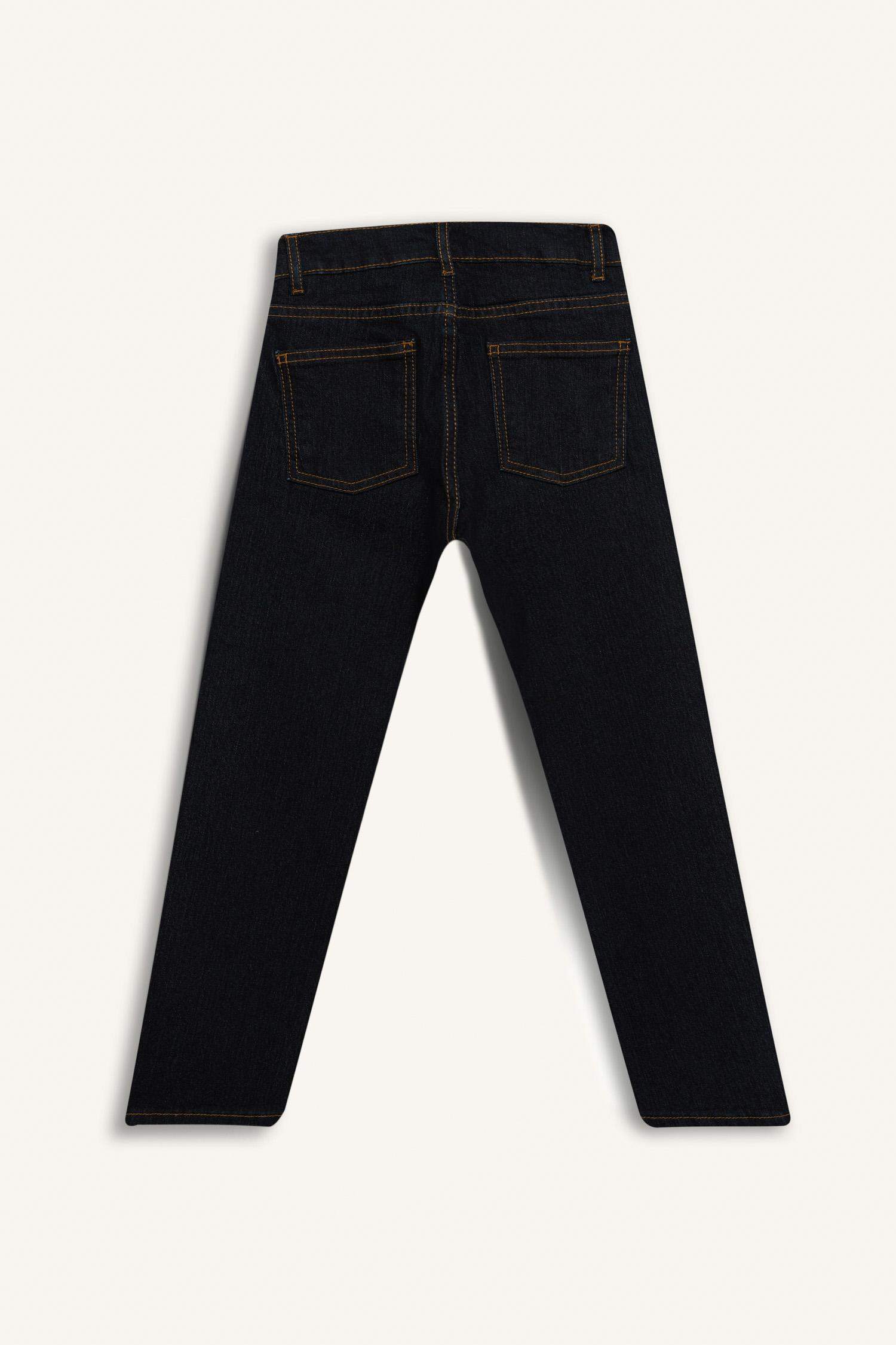 بنطلون جينز ولادي قصة مستقيمة برجل عادي وجيب