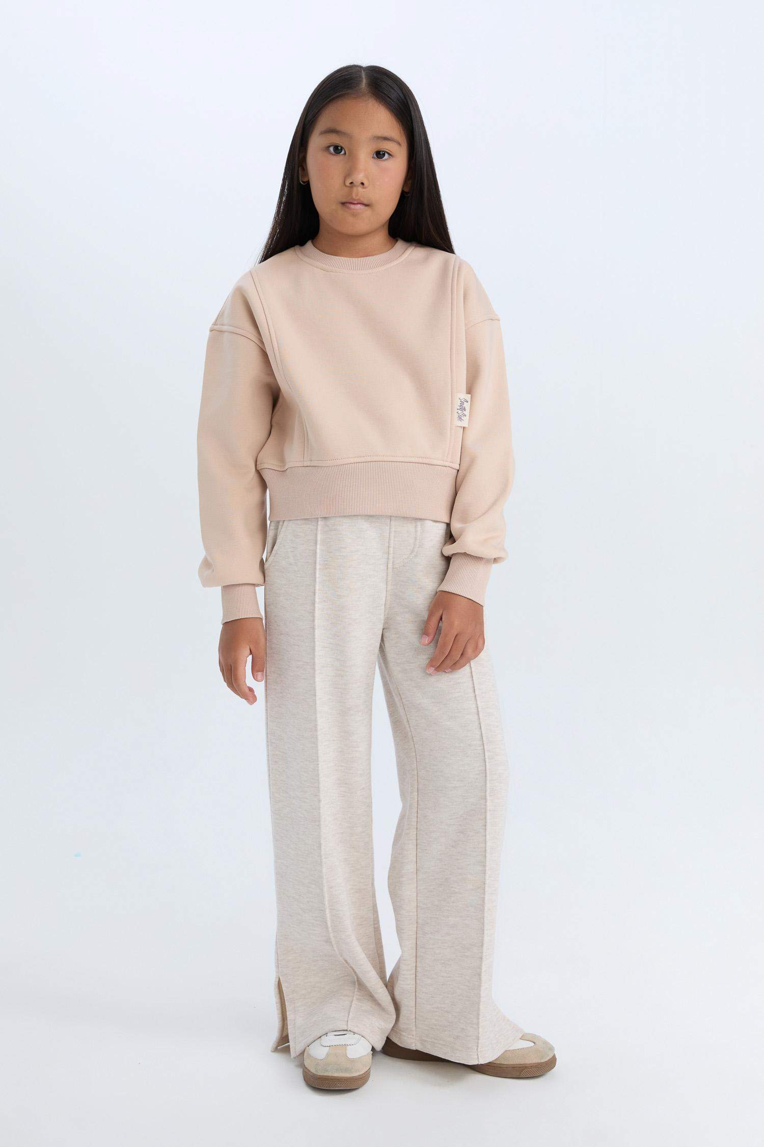 Kız Çocuk Wide Leg Beli Lastikli Eşofman Altı