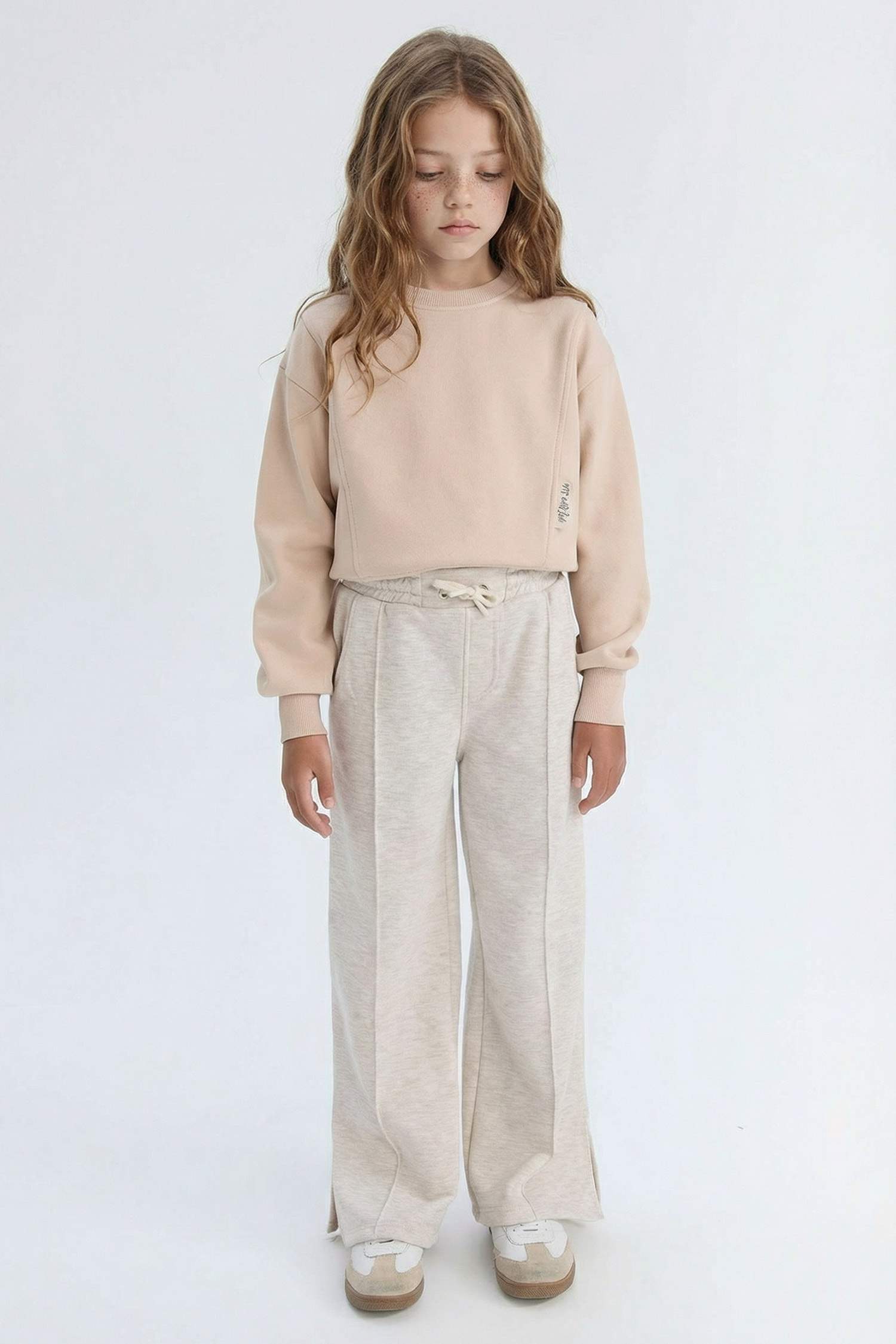 Kız Çocuk Wide Leg Beli Lastikli Eşofman Altı