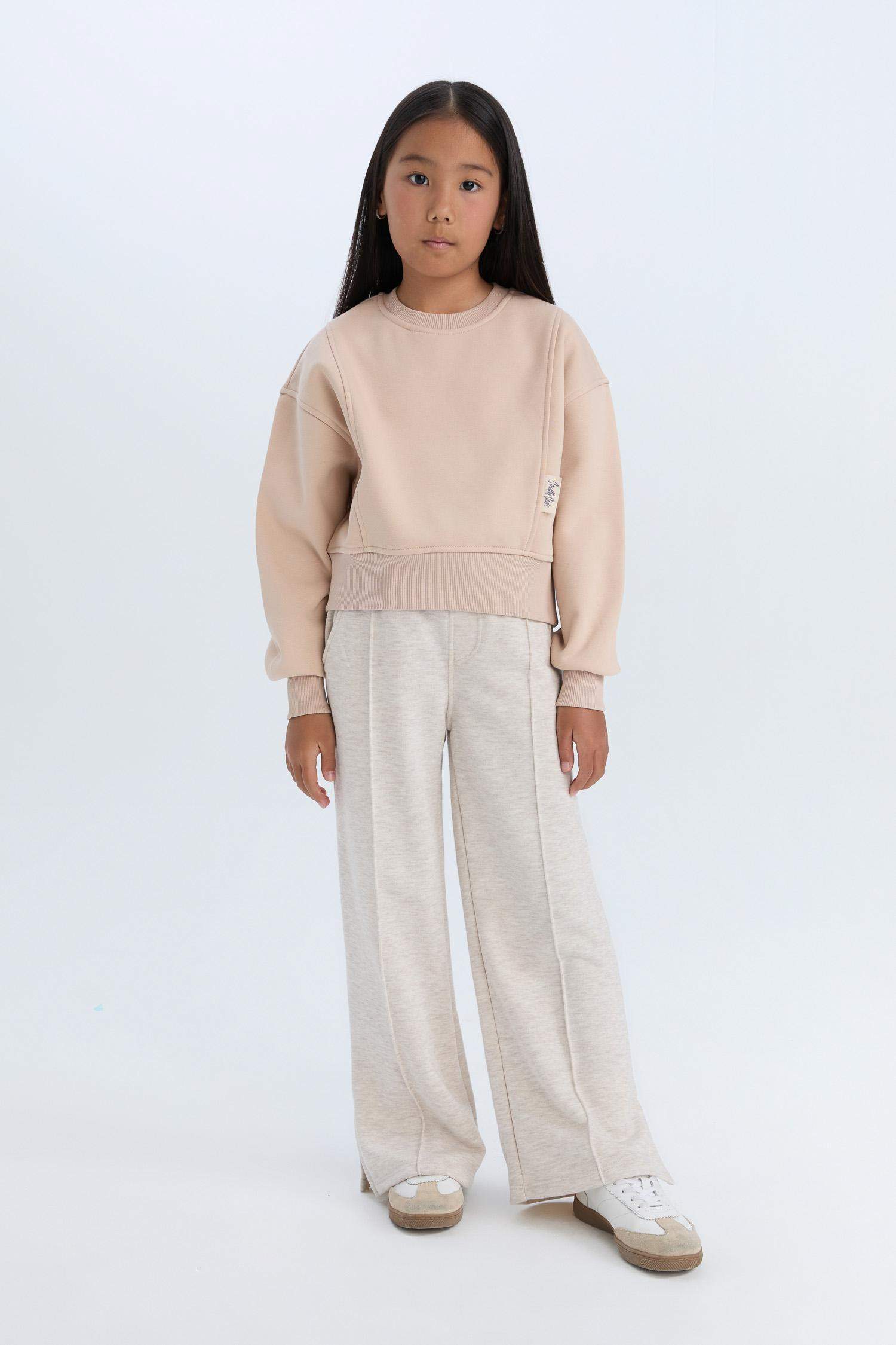 Kız Çocuk Wide Leg Beli Lastikli Eşofman Altı