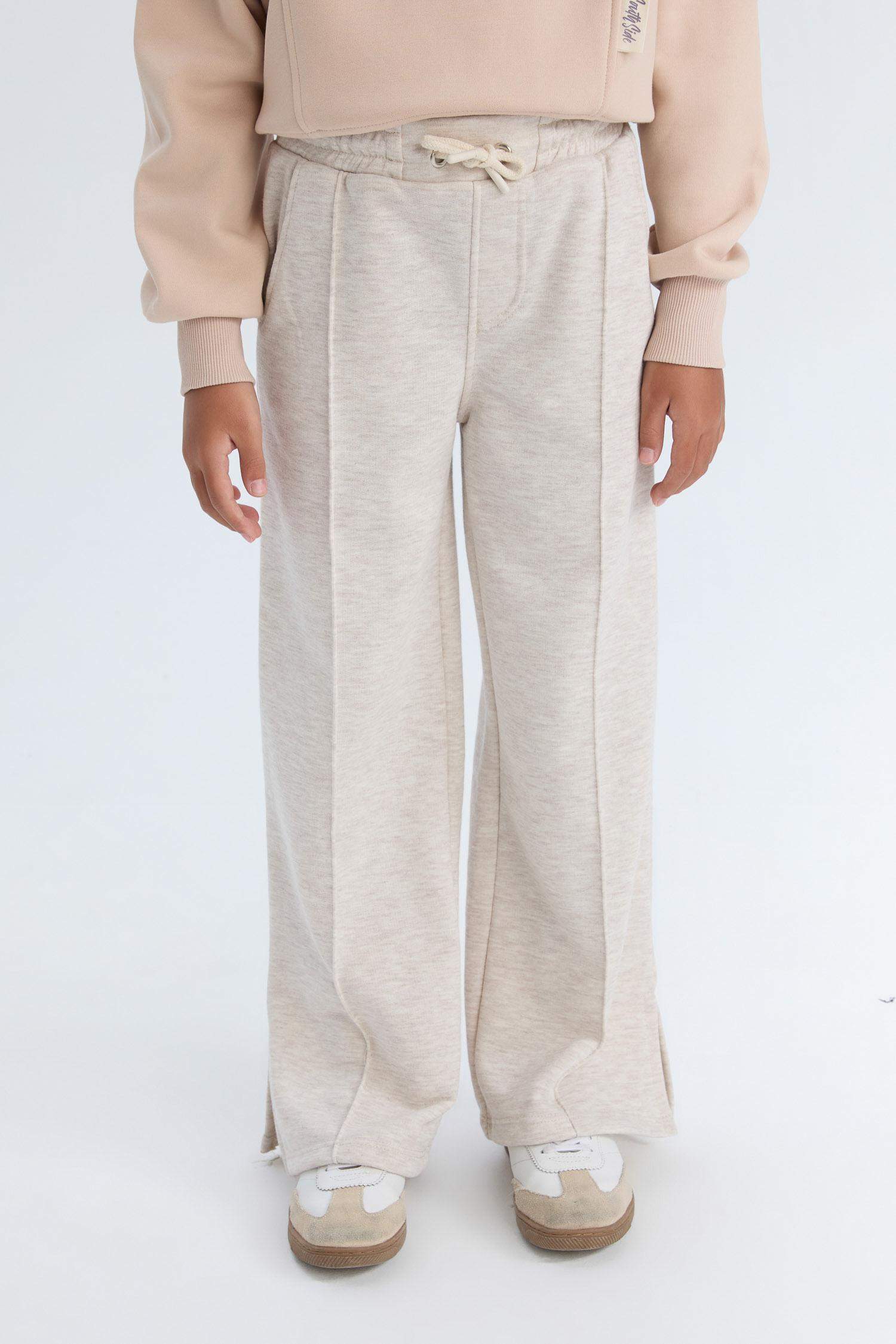 Kız Çocuk Wide Leg Beli Lastikli Eşofman Altı