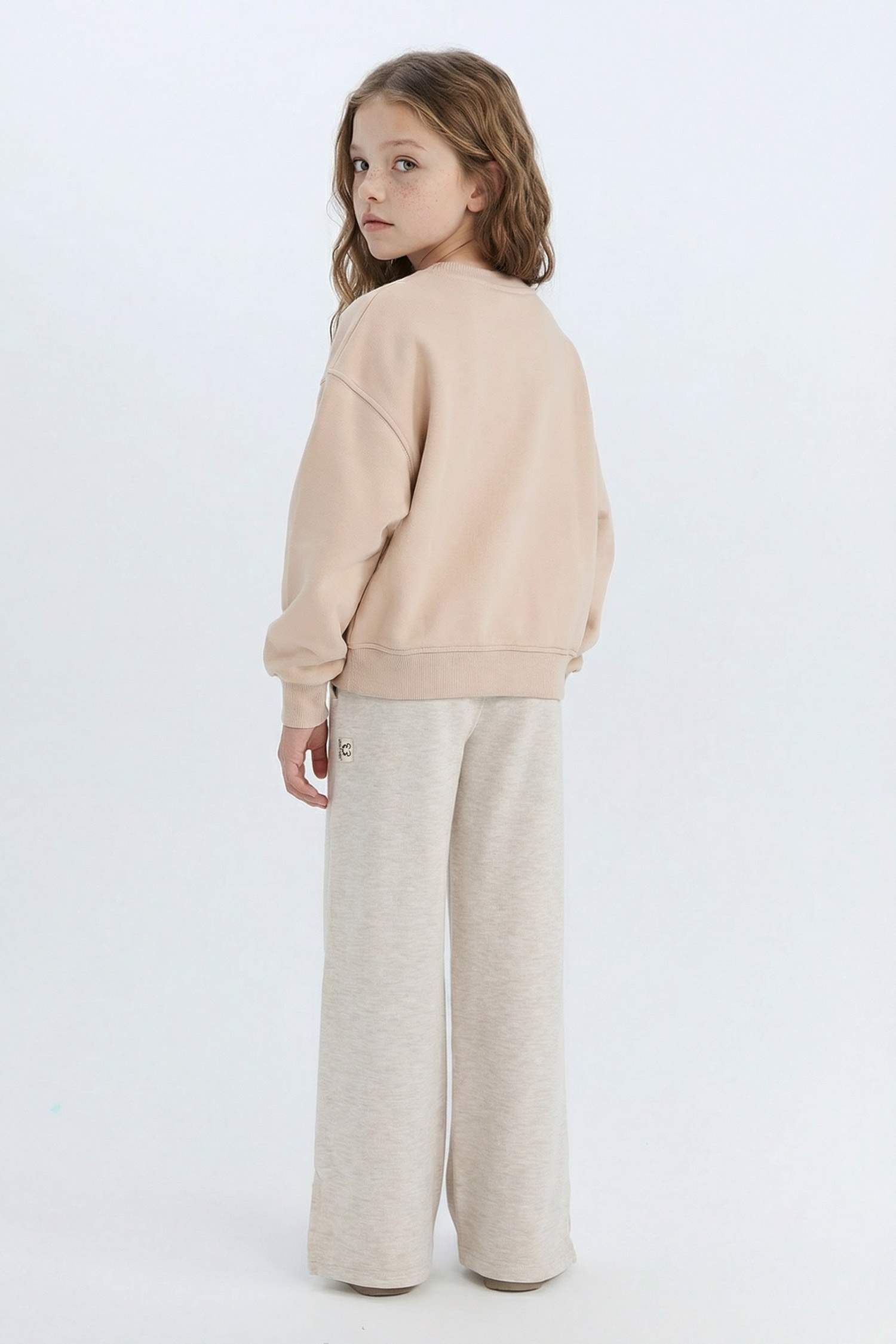 Kız Çocuk Wide Leg Beli Lastikli Eşofman Altı