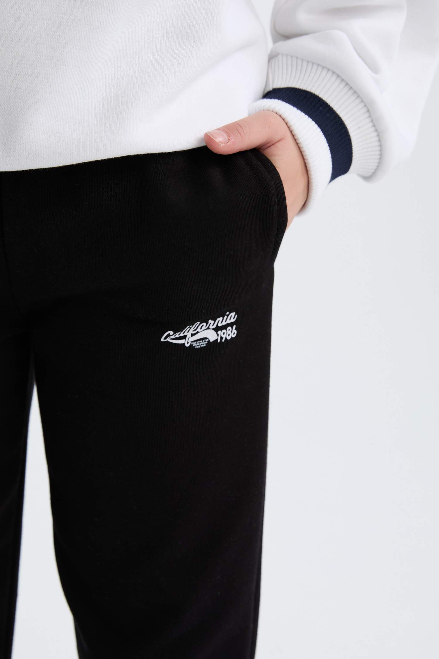 Kız Çocuk Beli Lastikli Baskılı Jogger Eşofman Altı