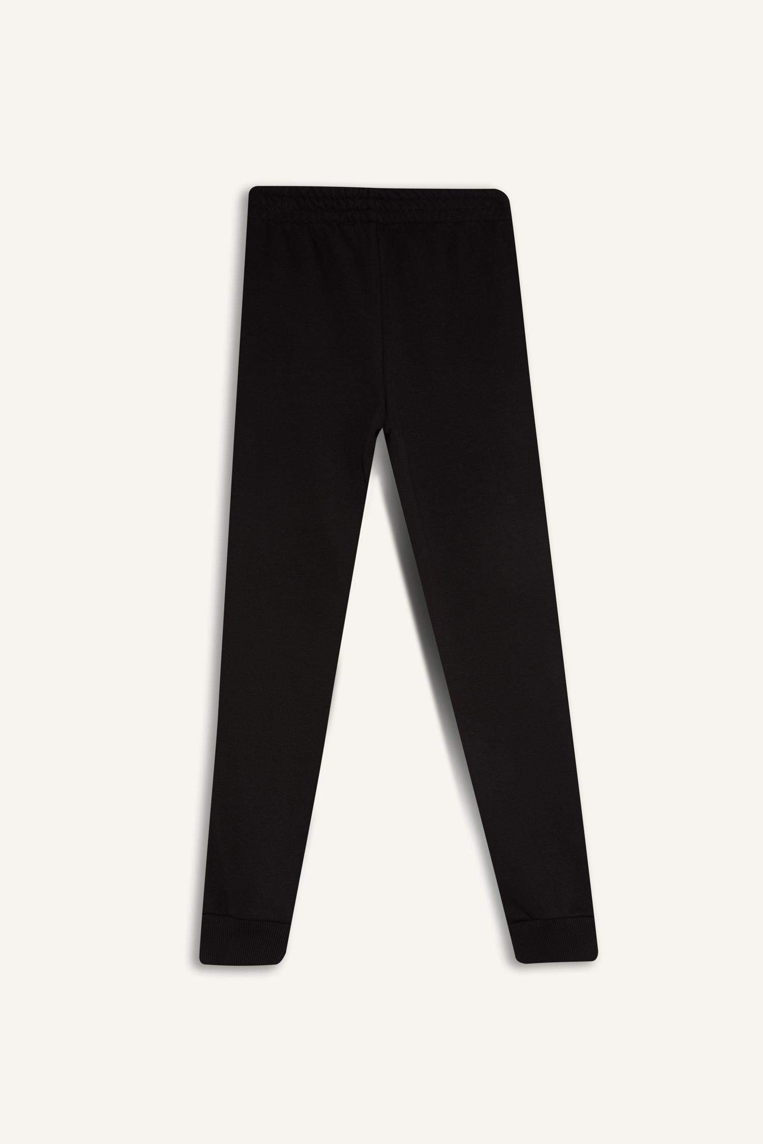 Kız Çocuk Beli Lastikli Baskılı Jogger Eşofman Altı