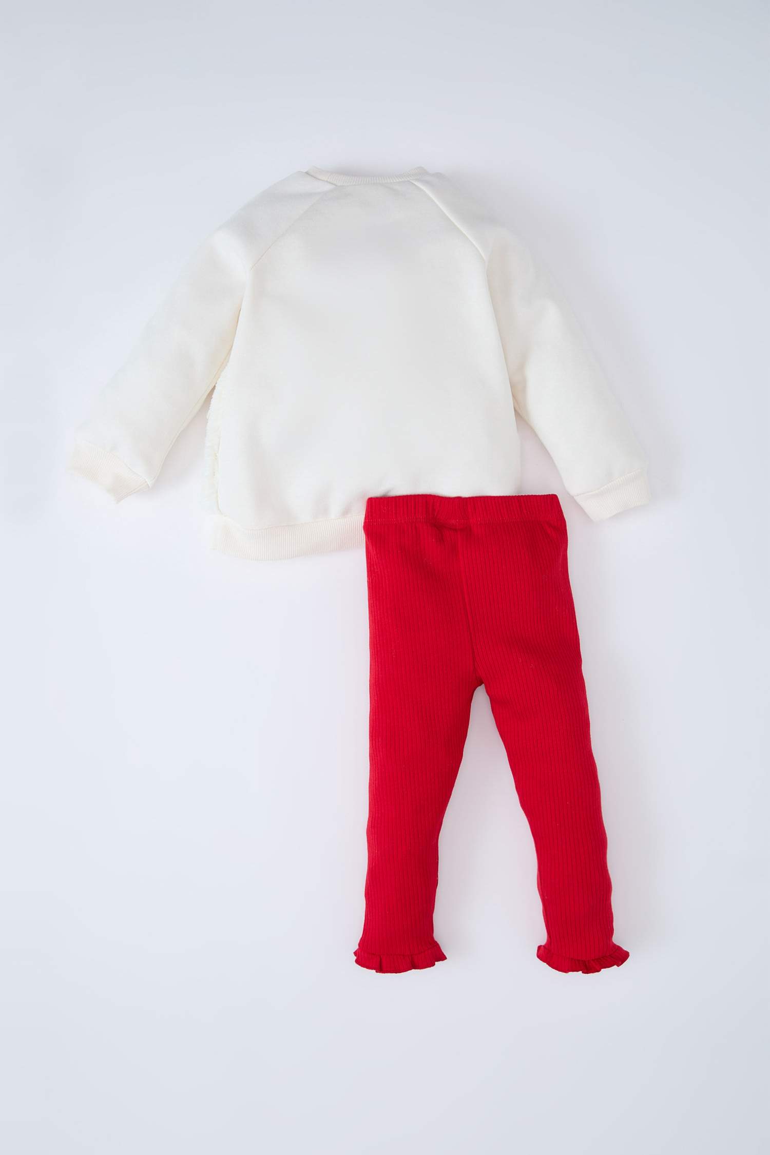 Baby Girl Christmas Themed Plush Sweatshirt Leggings 2 Piece Set