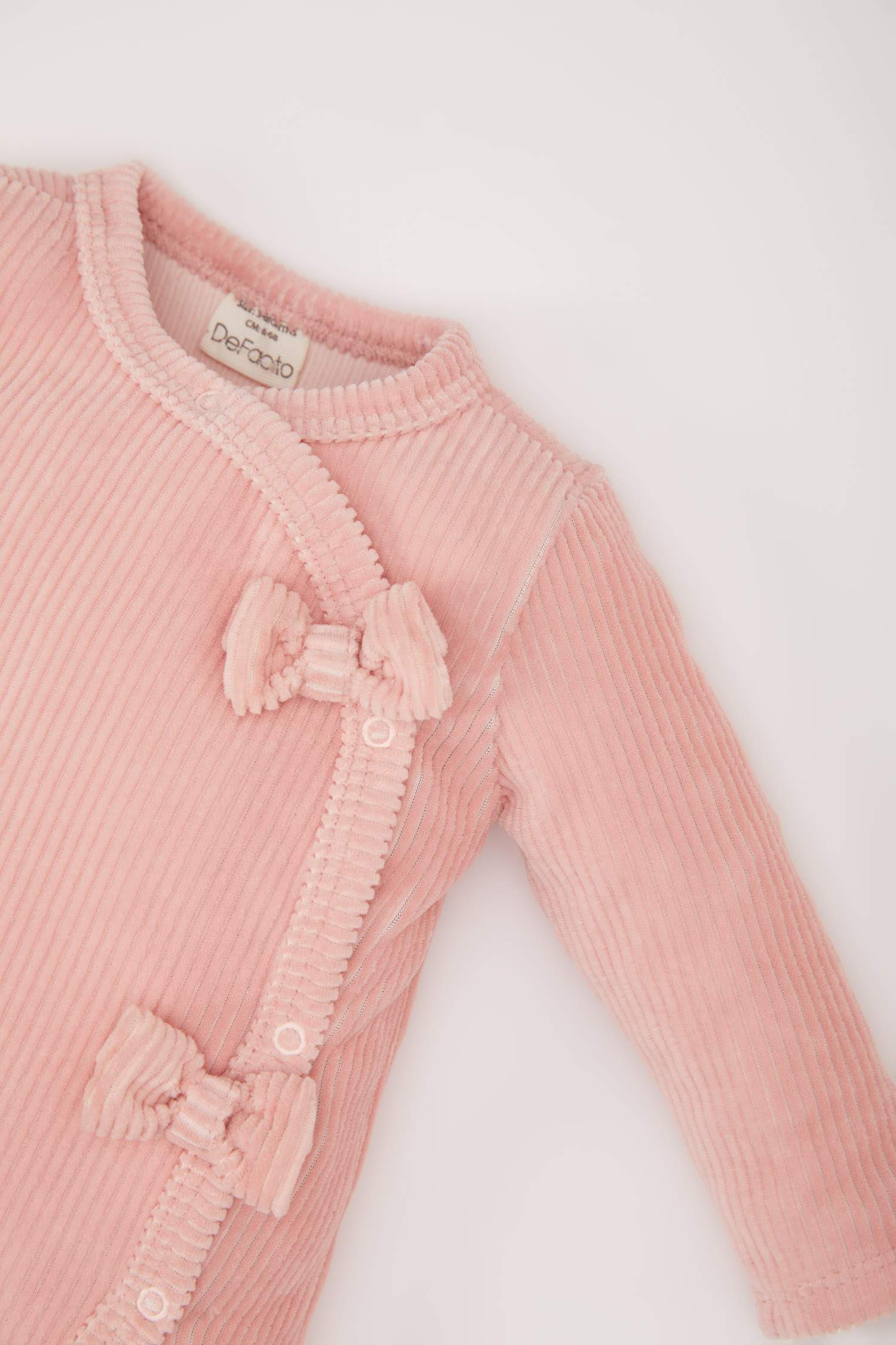 Kız Bebek Yenidoğan Uzun Kollu Kadife Tulum