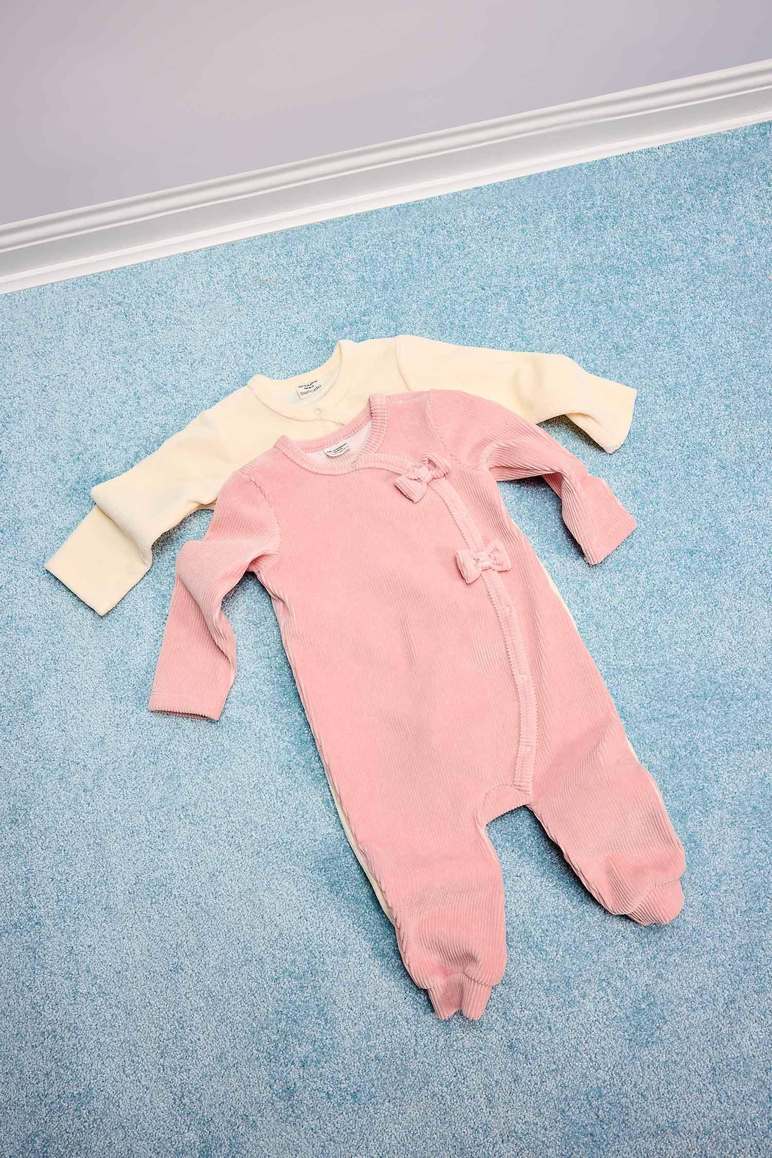 Kız Bebek Yenidoğan Uzun Kollu Kadife Tulum