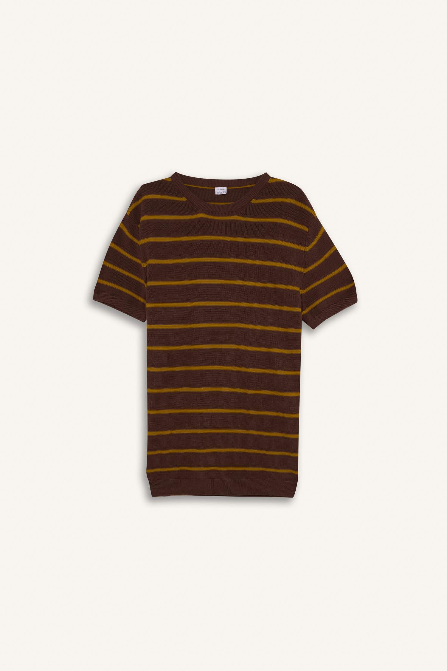 Standard Fit Crew Neck Cotton Striped T-Shirt