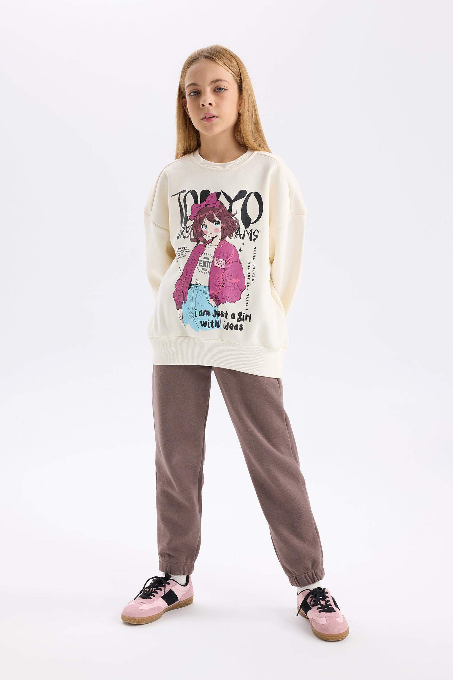 Kız Çocuk Beli Paçası Lastikli Jogger Eşofman Altı