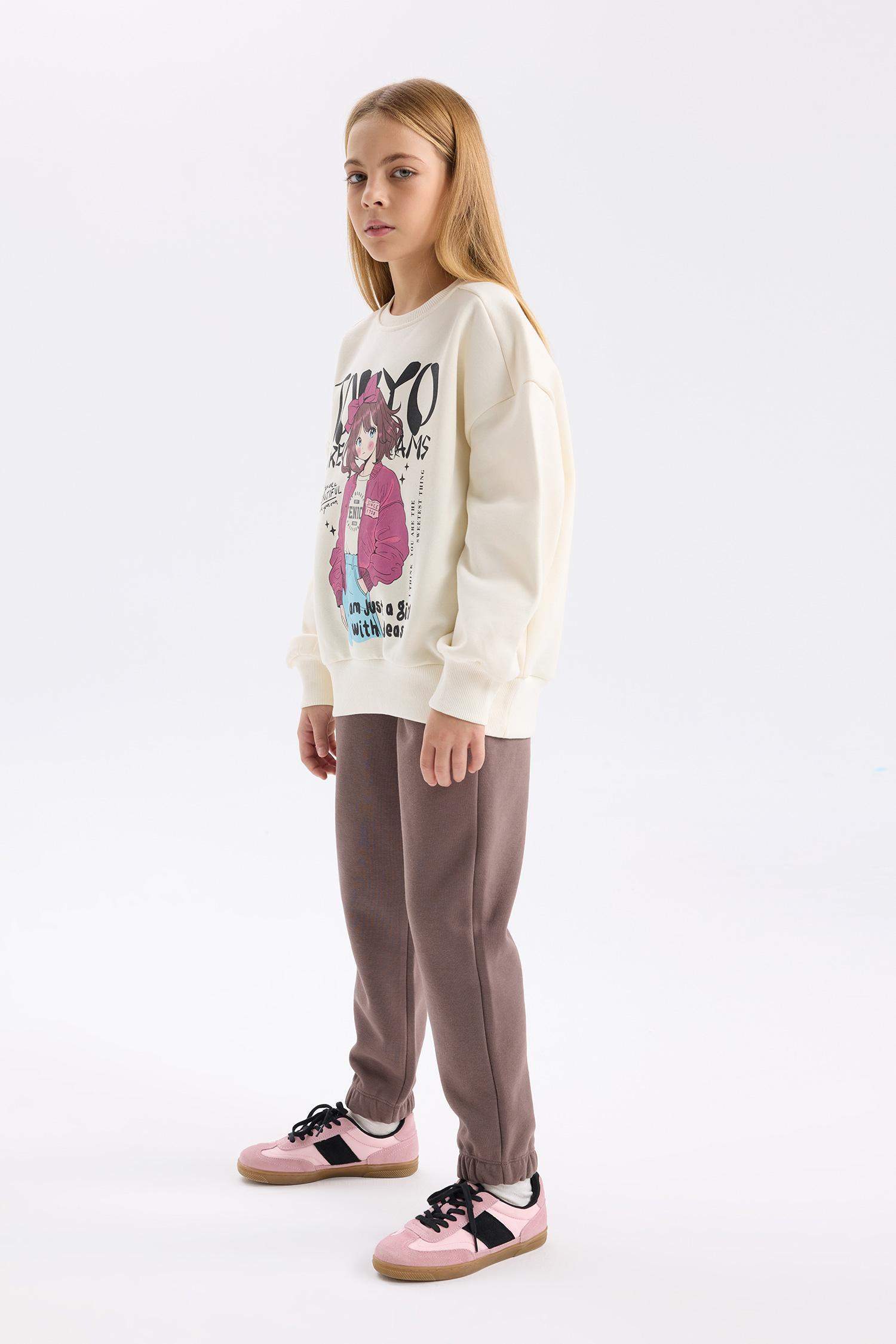 Kız Çocuk Beli Paçası Lastikli Jogger Eşofman Altı