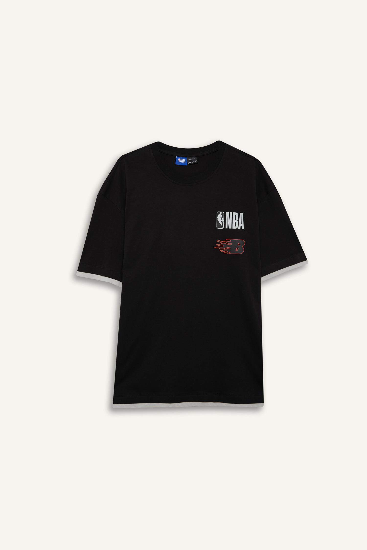 Oversize футболка DeFactoFit NBA Brooklyn Nets, свободный крой, спортивный стиль, короткий рукав