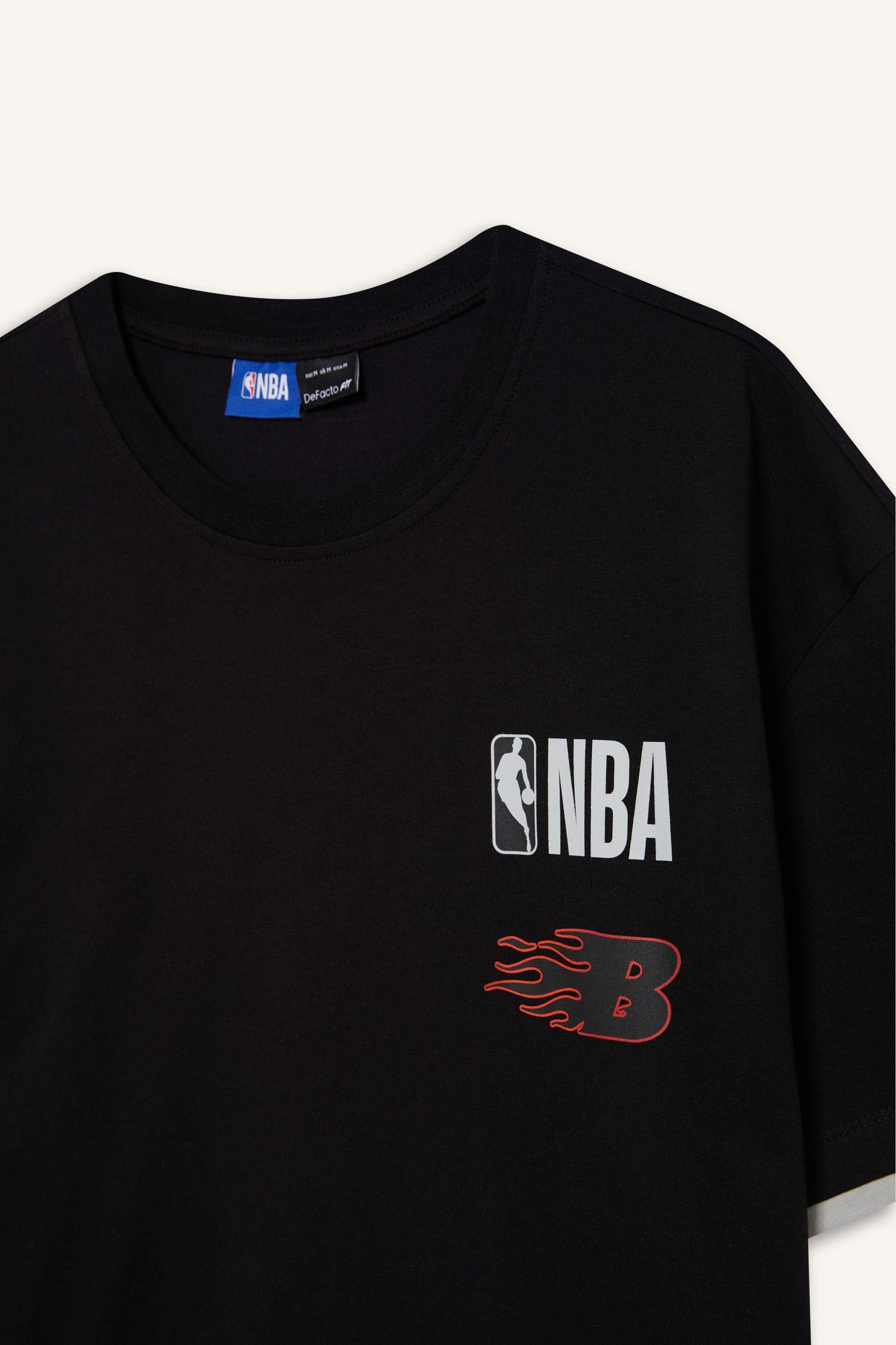 Oversize футболка DeFactoFit NBA Brooklyn Nets, свободный крой, спортивный стиль, короткий рукав