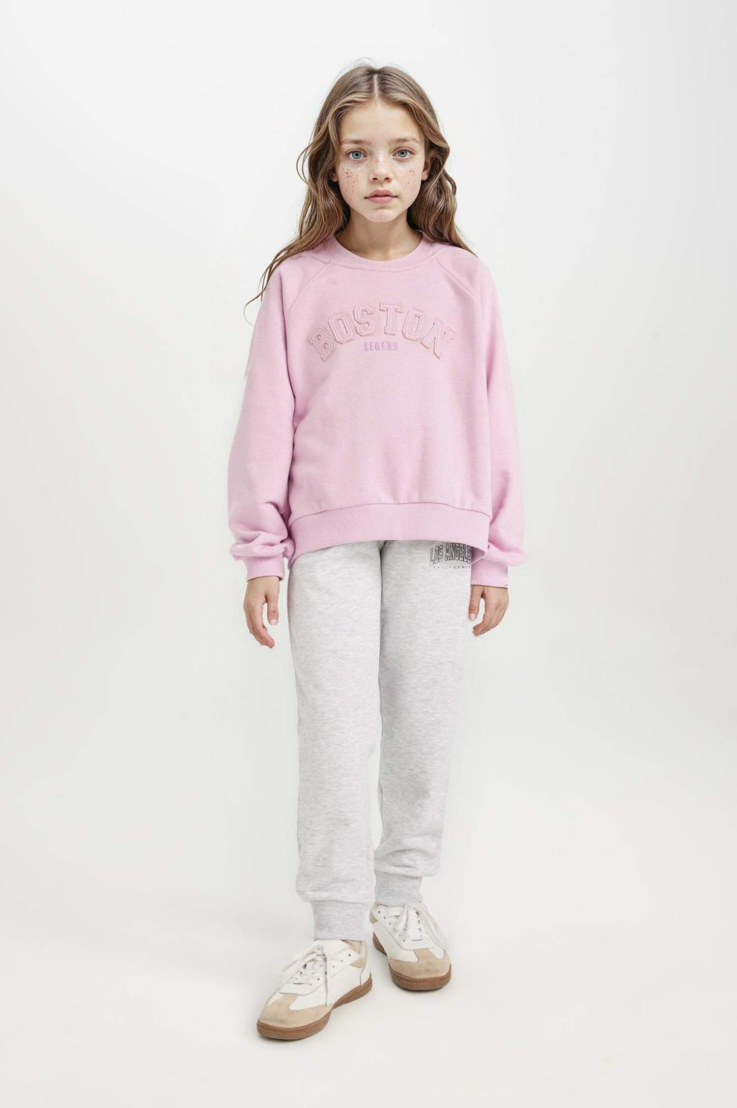 Kız Çocuk Beli Lastikli Baskılı Jogger Eşofman Altı