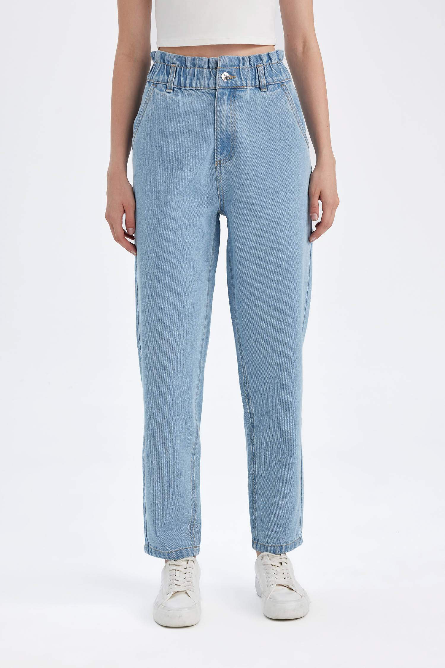 Paperbag High Waist Crop Jeans