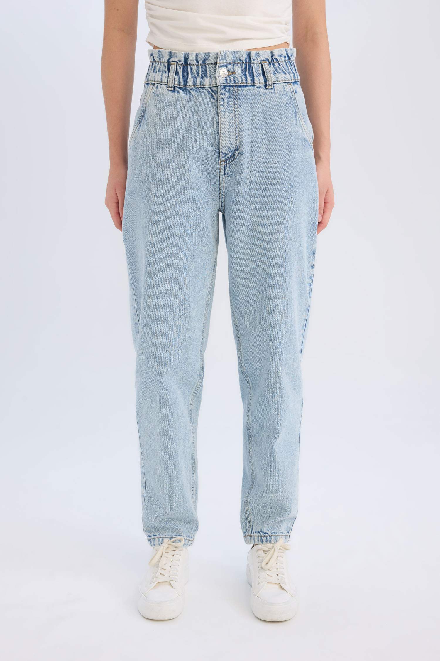 سروال جينز بيبرباج بخصر عالي