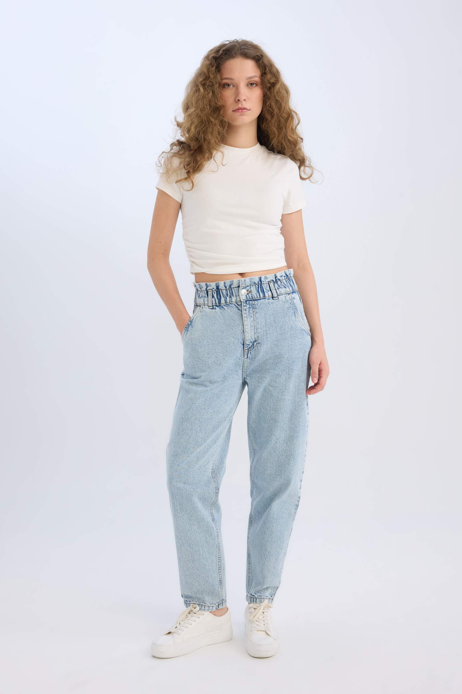 سروال جينز بيبرباج بخصر عالي