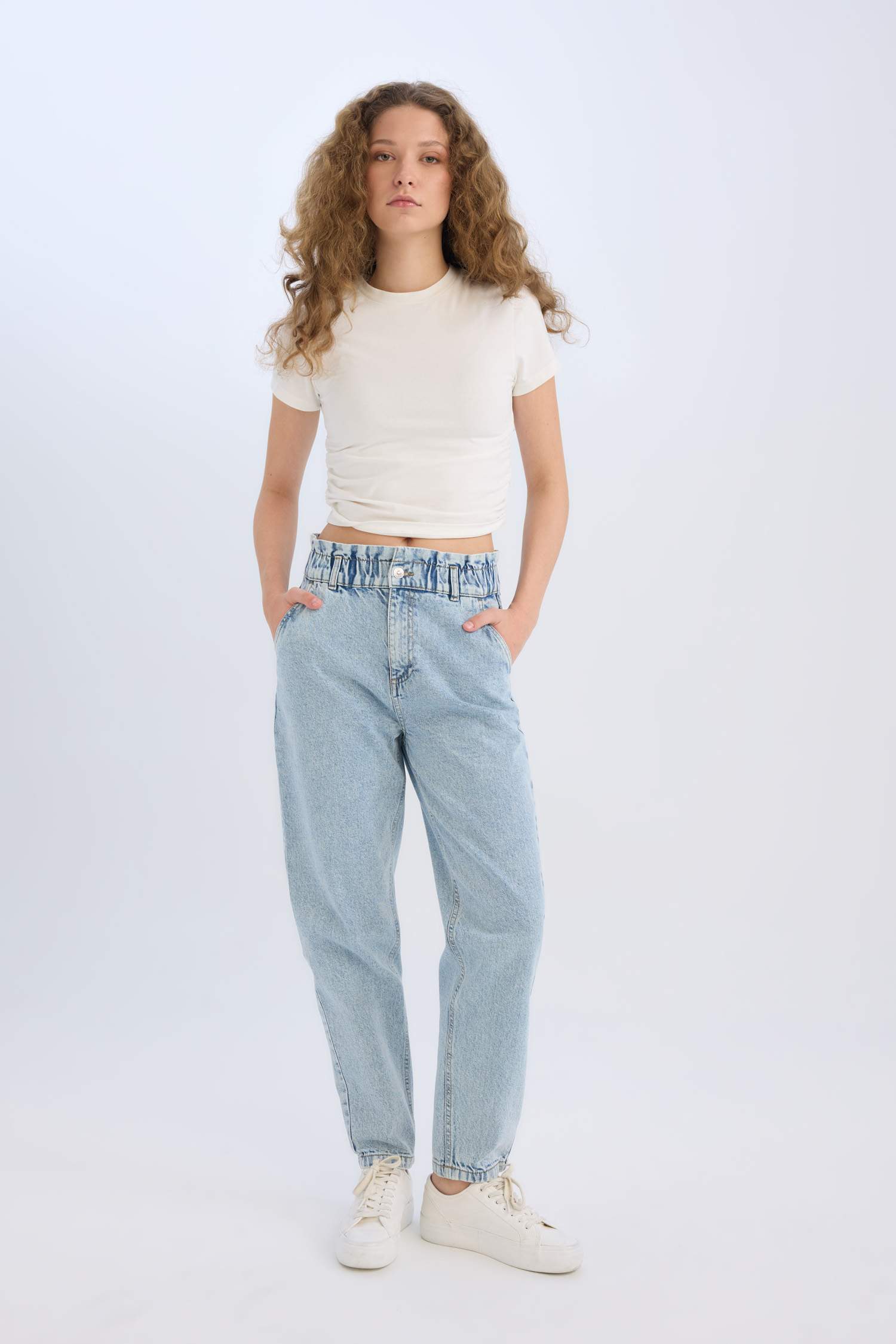 سروال جينز بيبرباج بخصر عالي