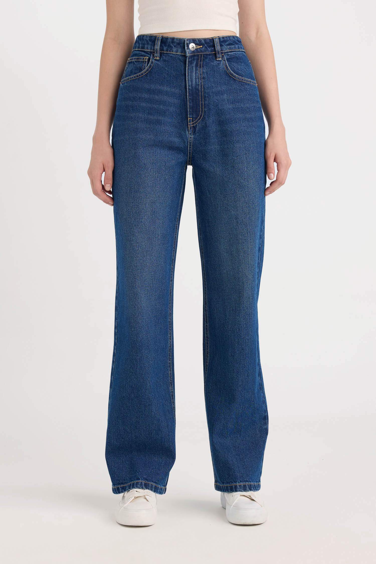 90's Wide Leg Yüksek Bel Uzun Jean Pantolon