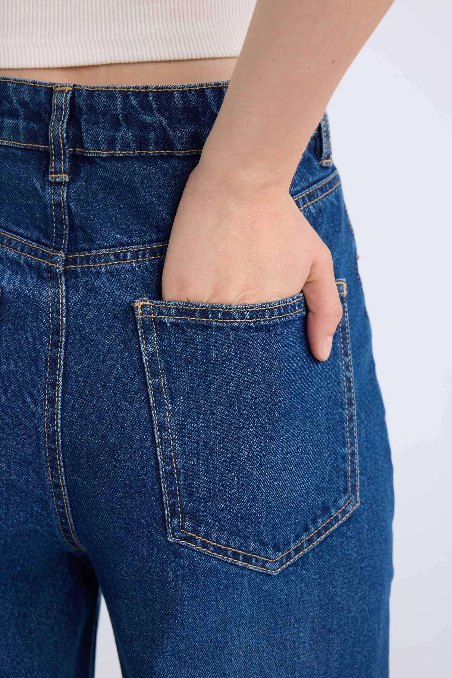 90's Wide Leg Yüksek Bel Uzun Jean Pantolon