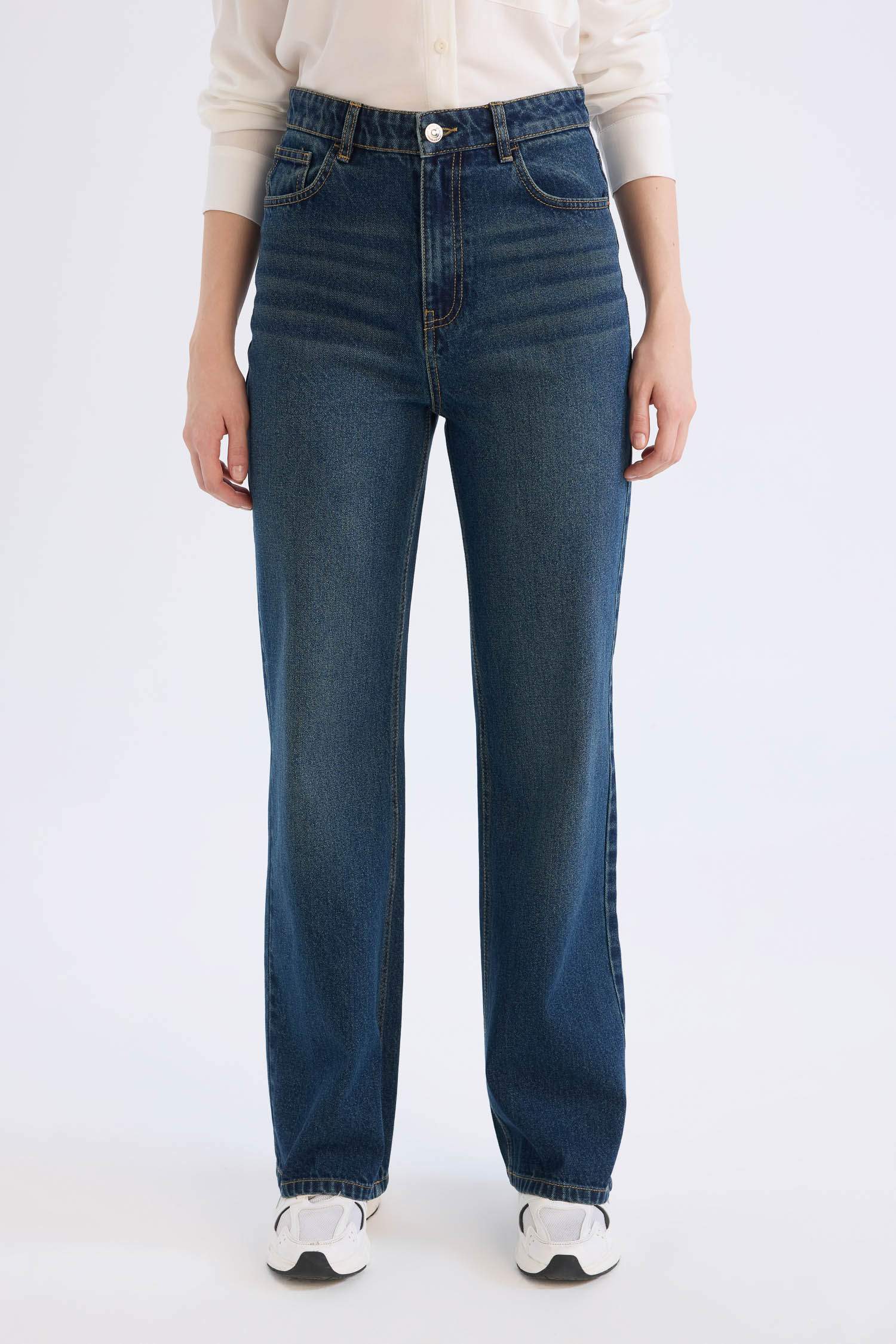 90-шы жылдардағы кең аяқ деним Шалбар