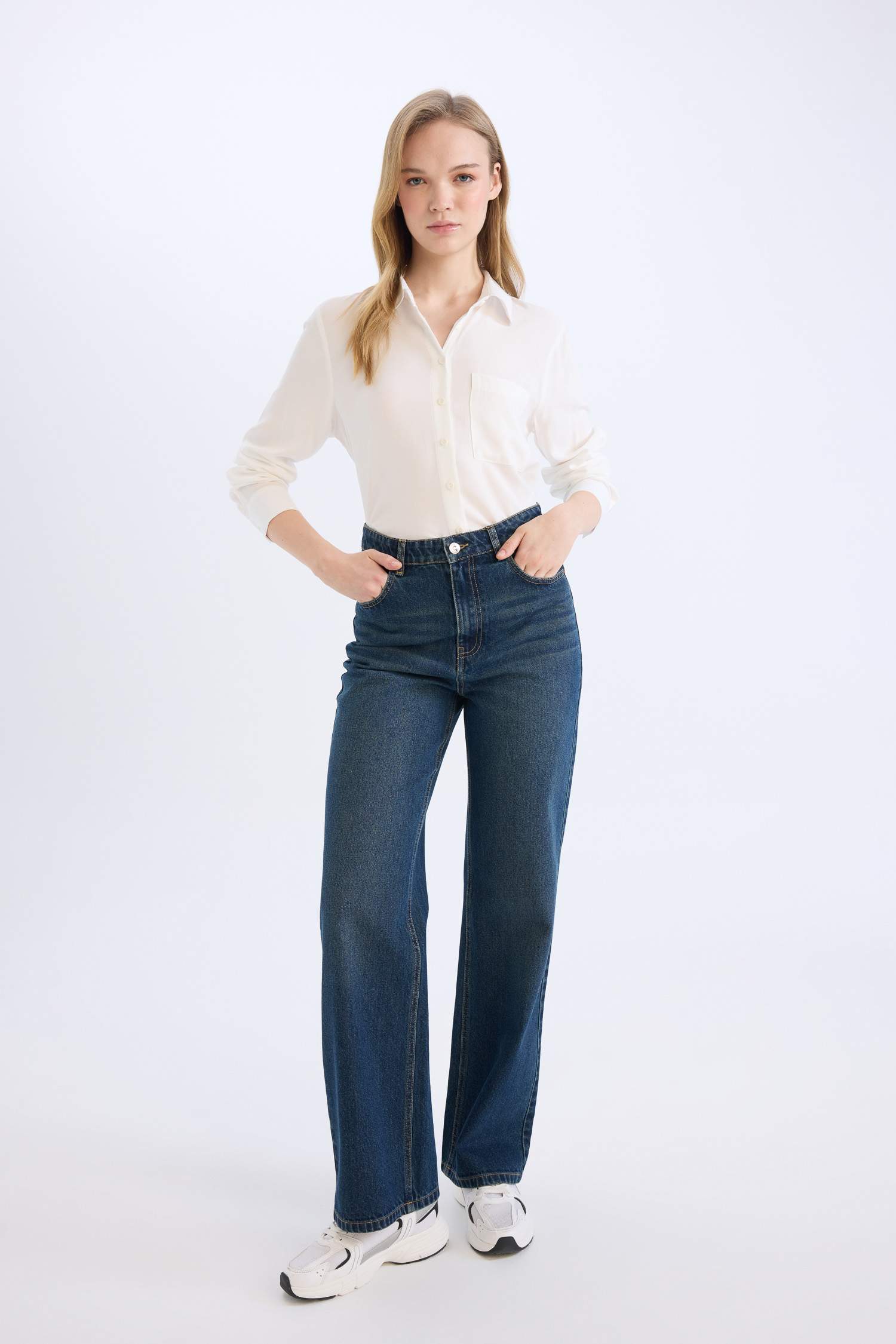 90-шы жылдардағы кең аяқ деним Шалбар