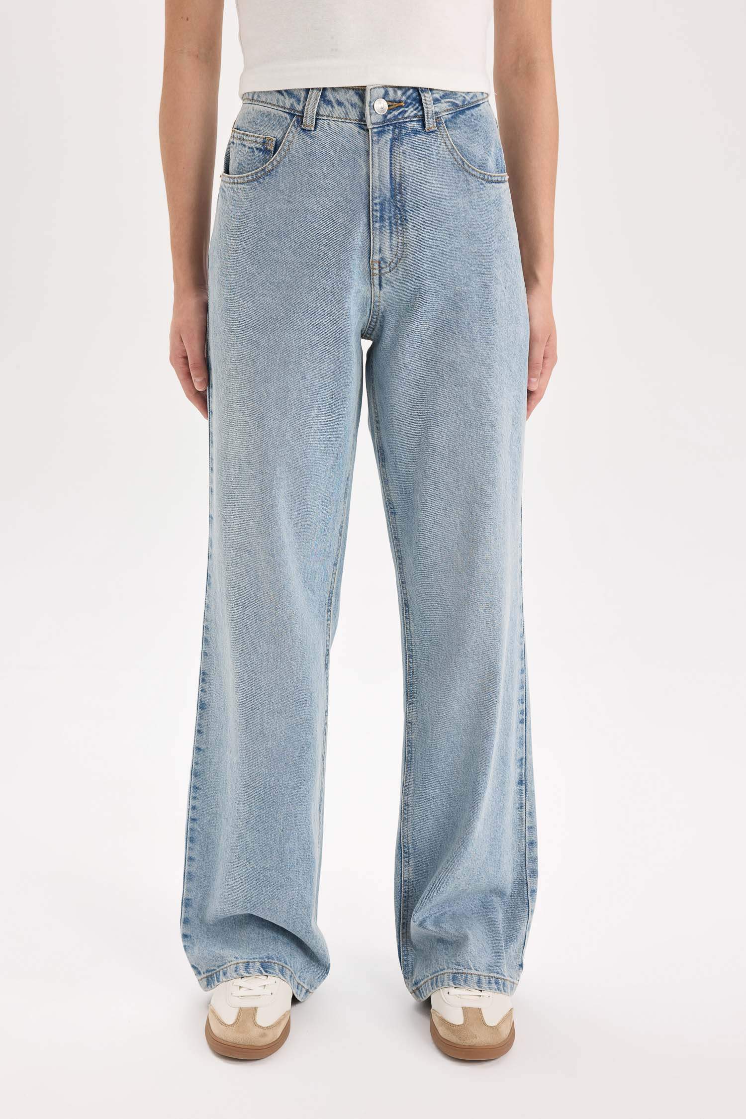 Таңдай Кең деним кең етек Шалбар