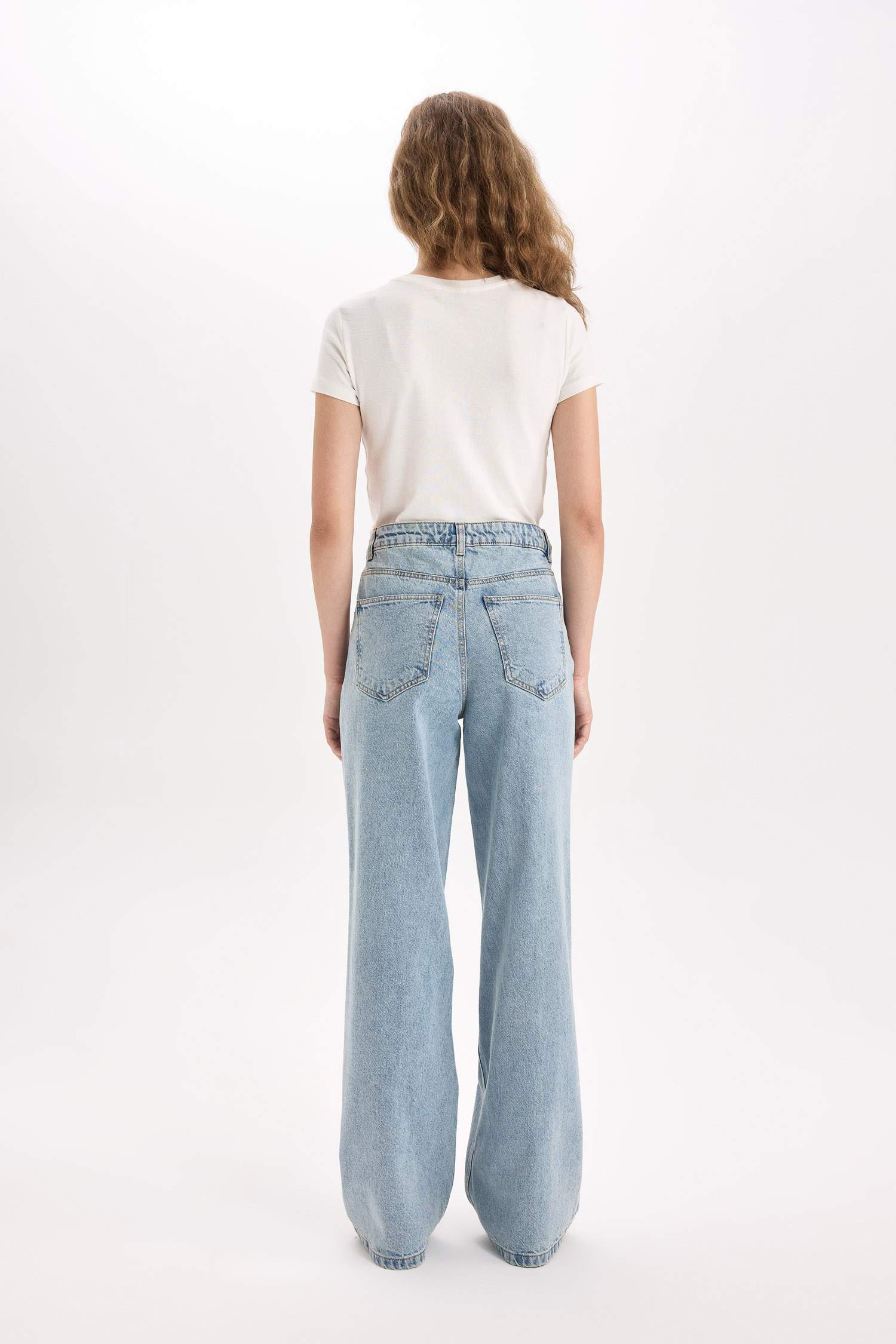 Таңдай Кең деним кең етек Шалбар