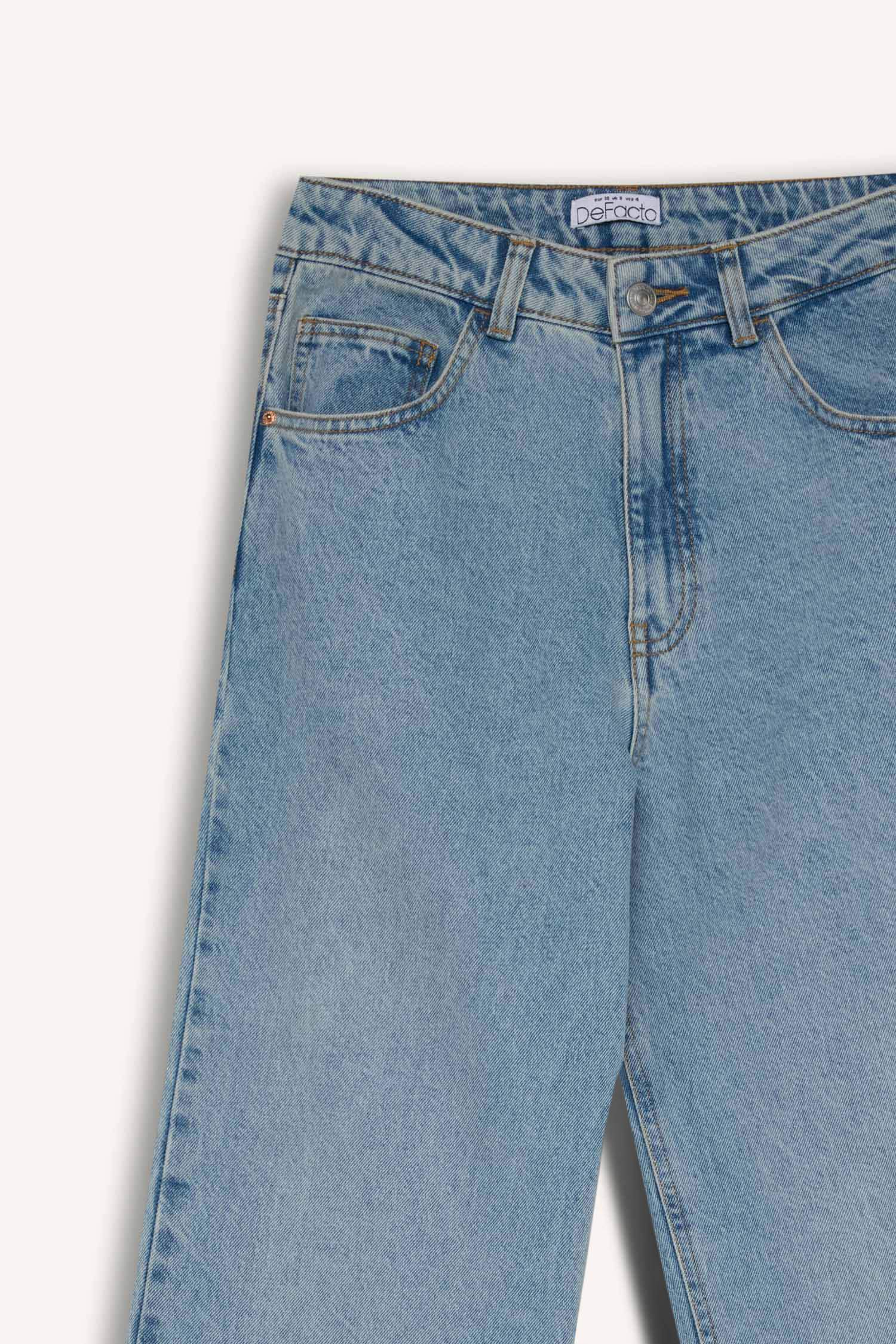 Таңдай Кең деним кең етек Шалбар