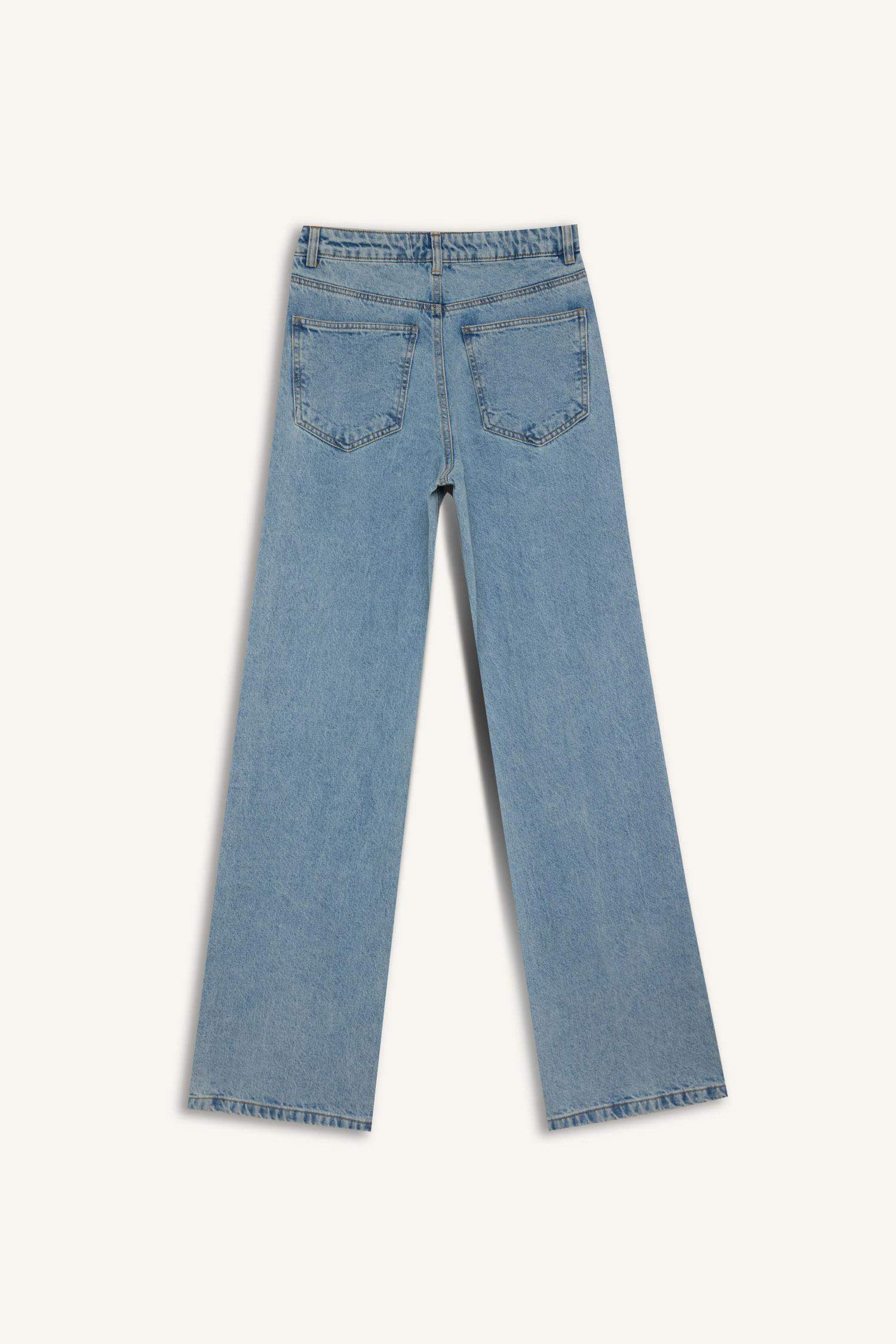 Таңдай Кең деним кең етек Шалбар