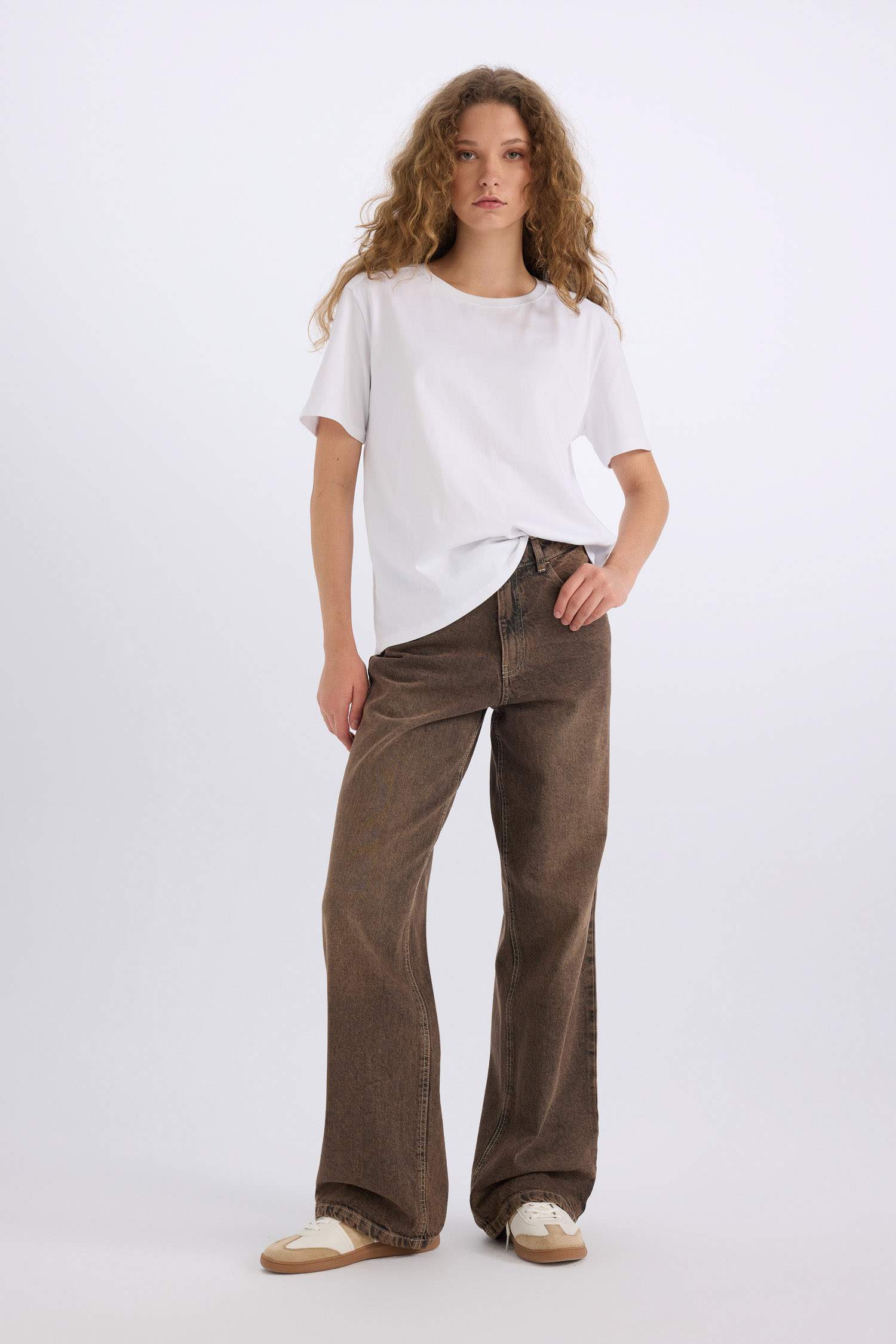 Таңдай Кең деним Шалбар