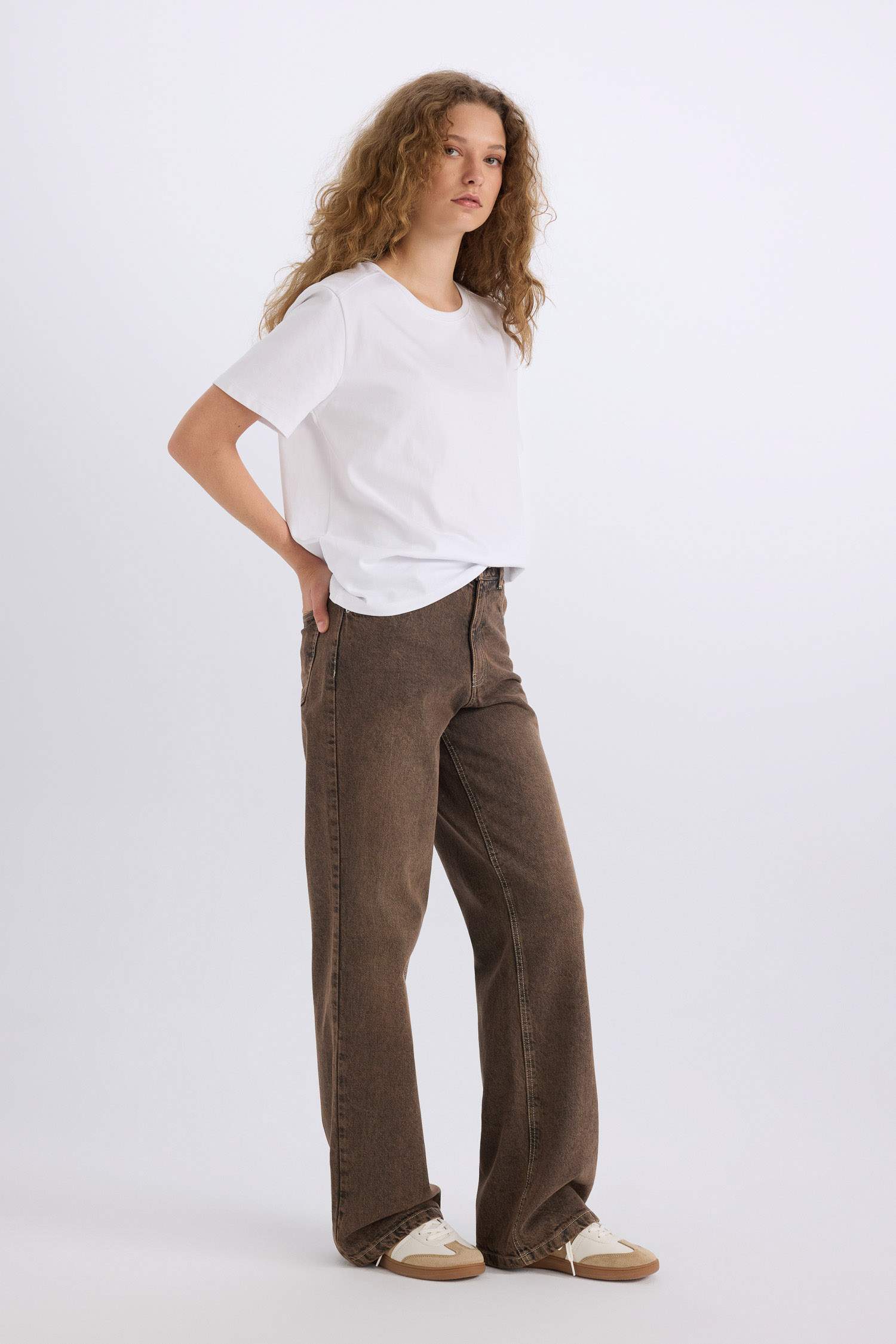 Таңдай Кең деним Шалбар