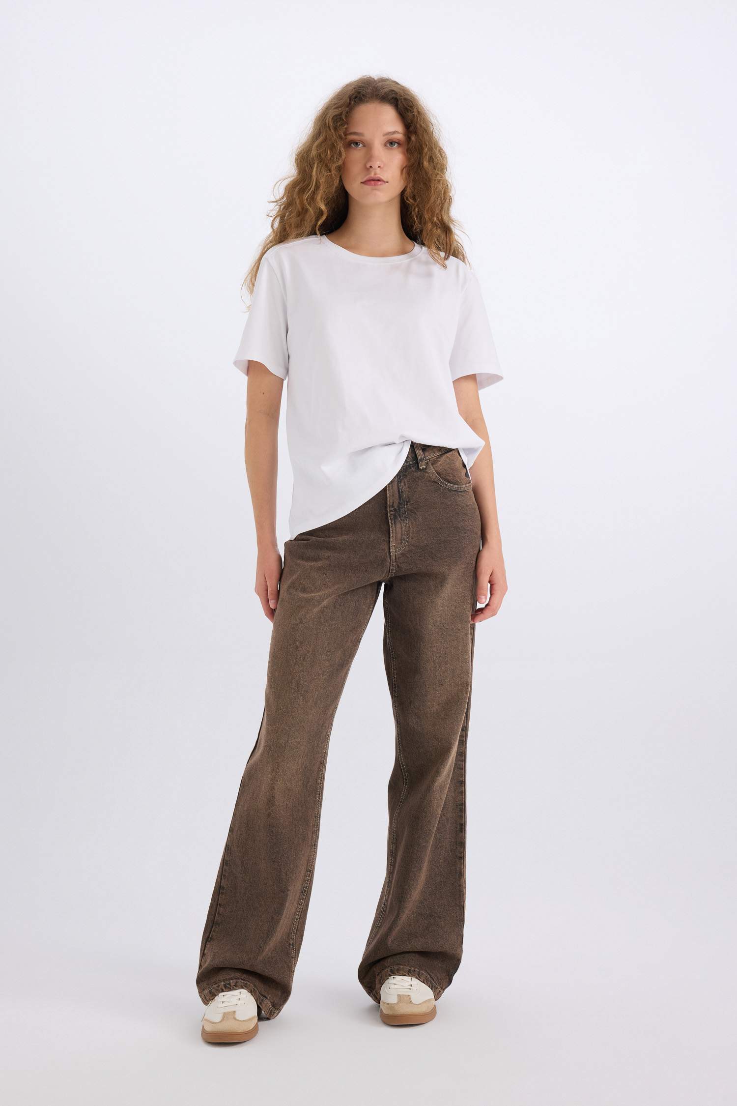 Таңдай Кең деним Шалбар